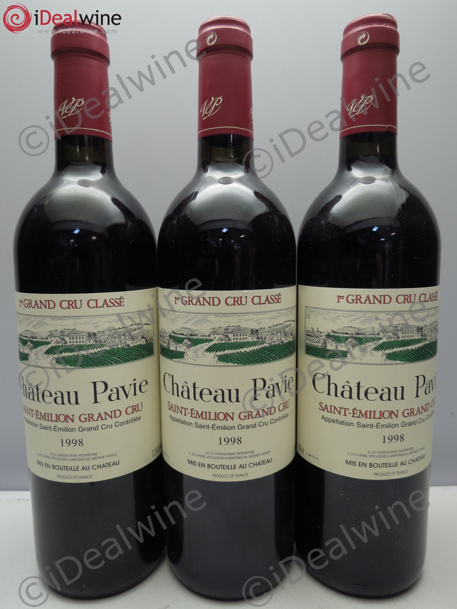 Château Pavie 1er Grand Cru Classé A 1998 - Lot de 3 bouteilles - 0