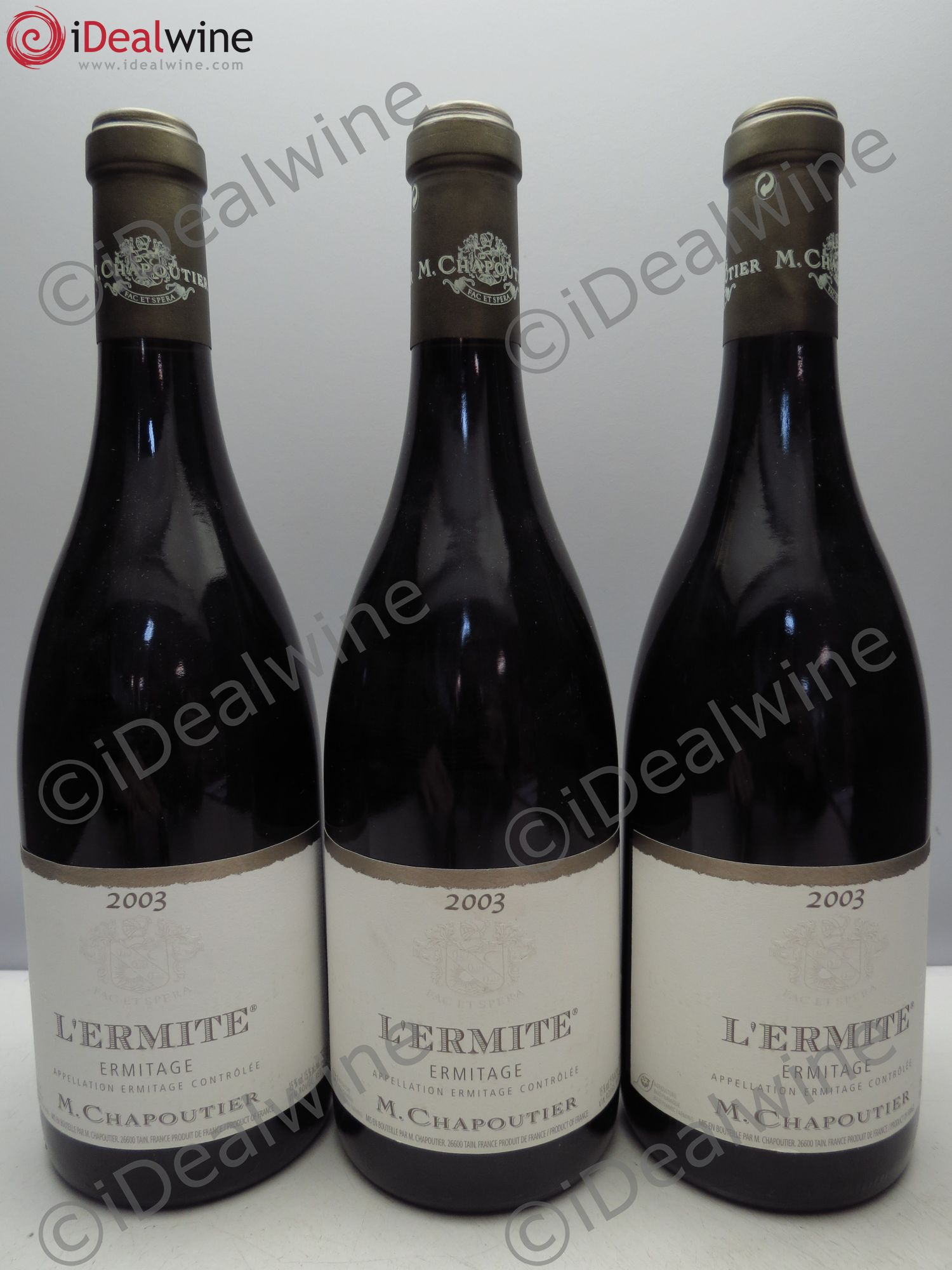 Hermitage Ermitage l'Ermite Chapoutier 2003 - Lot de 3 bouteilles - 0