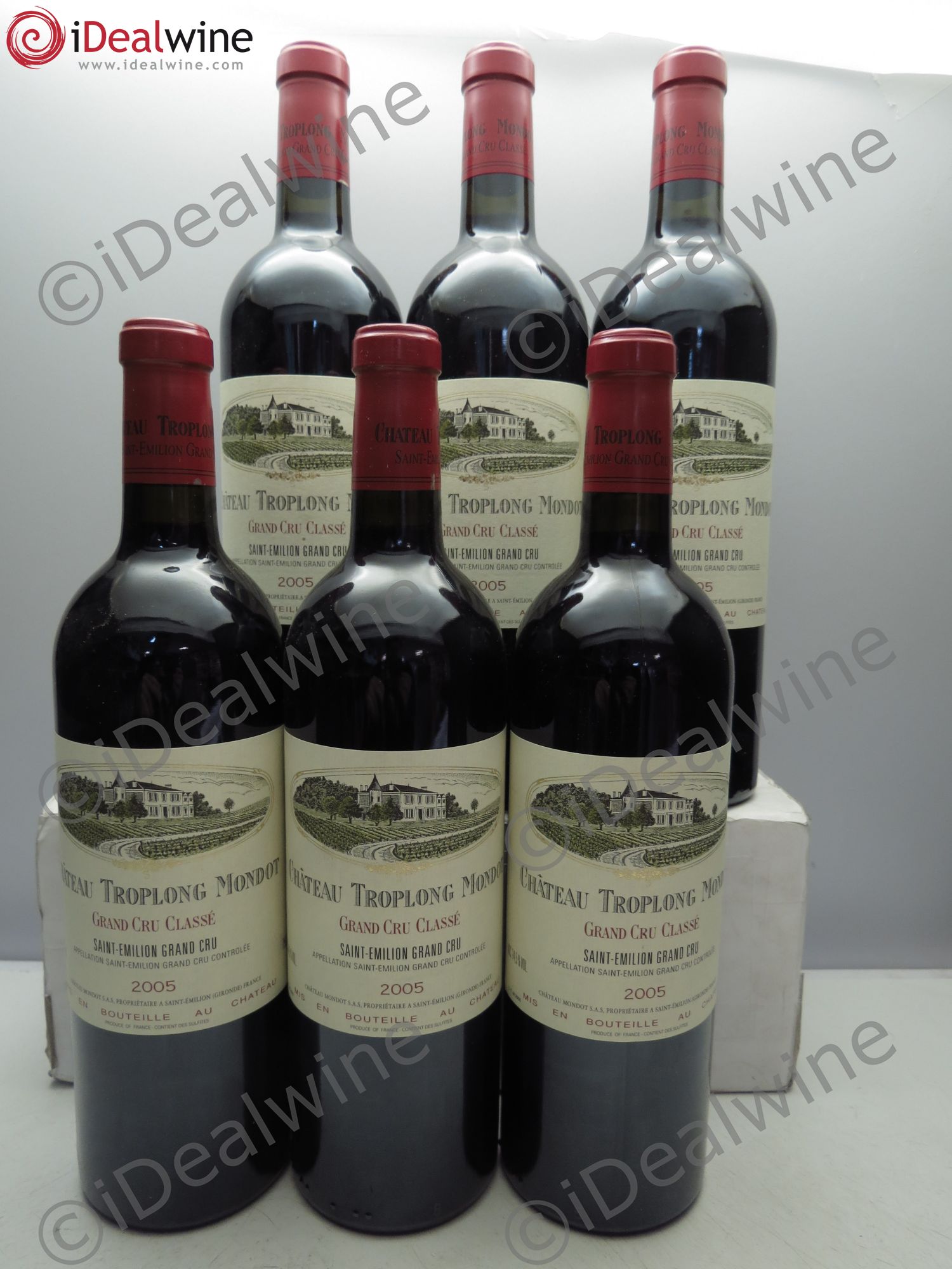 Château Troplong Mondot 1er Grand Cru Classé B 2005 - Lot de 6 bouteilles - 0