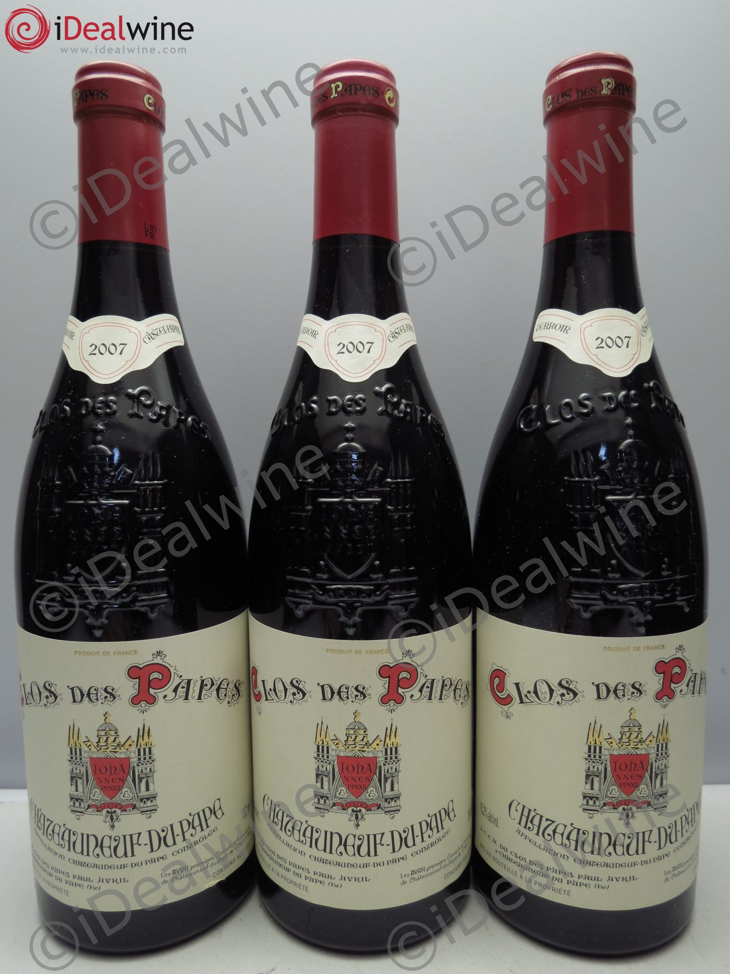Châteauneuf-du-Pape Clos des Papes - Paul Avril 2007 - Lot de 3 bouteilles - 0