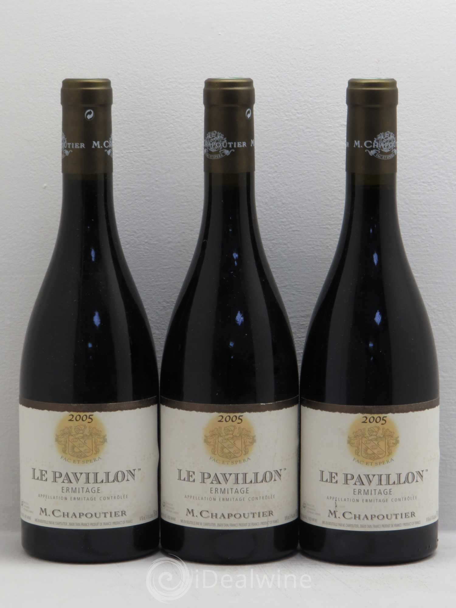 Hermitage Ermitage Le Pavillon Chapoutier 2005 - Lot de 3 bouteilles - 0