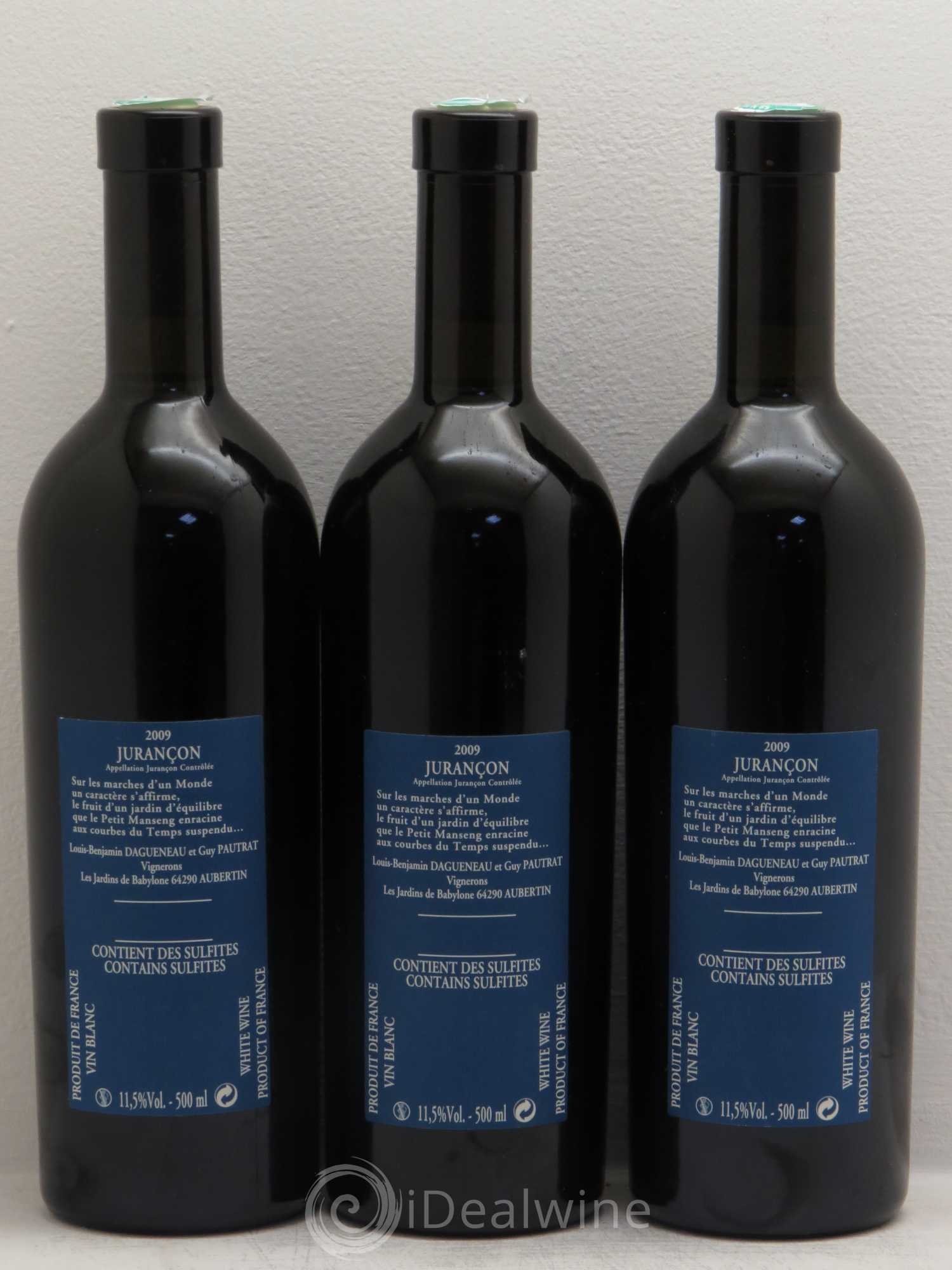 Vin de France (anciennement Jurançon) Jardins de Babylone Didier Dagueneau 2009 - Lot de 3 bouteilles - 1