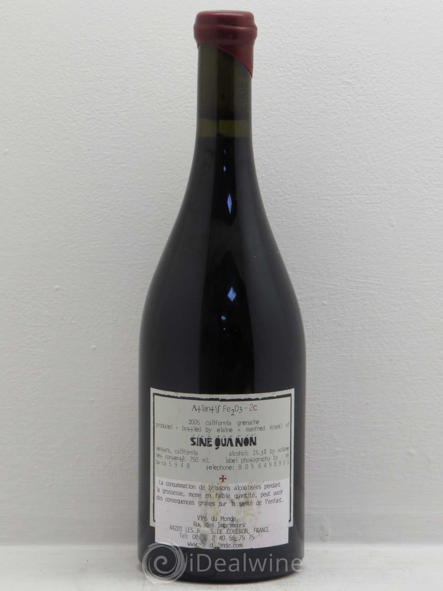 USA Sine Qua Non Atlantis FE203-2C 2005 - Posten von 1 Flasche - 1