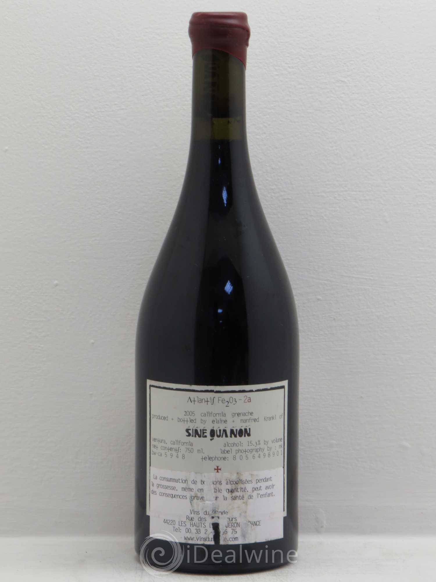 USA Sine Qua Non Atlantis FE203-2A 2005 - Posten von 1 Flasche - 1