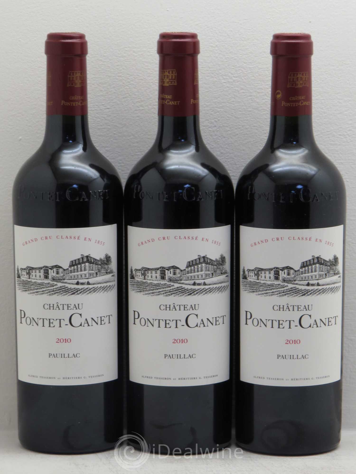 Château Pontet Canet 5ème Grand Cru Classé 2010 - Lot de 3 bouteilles - 0