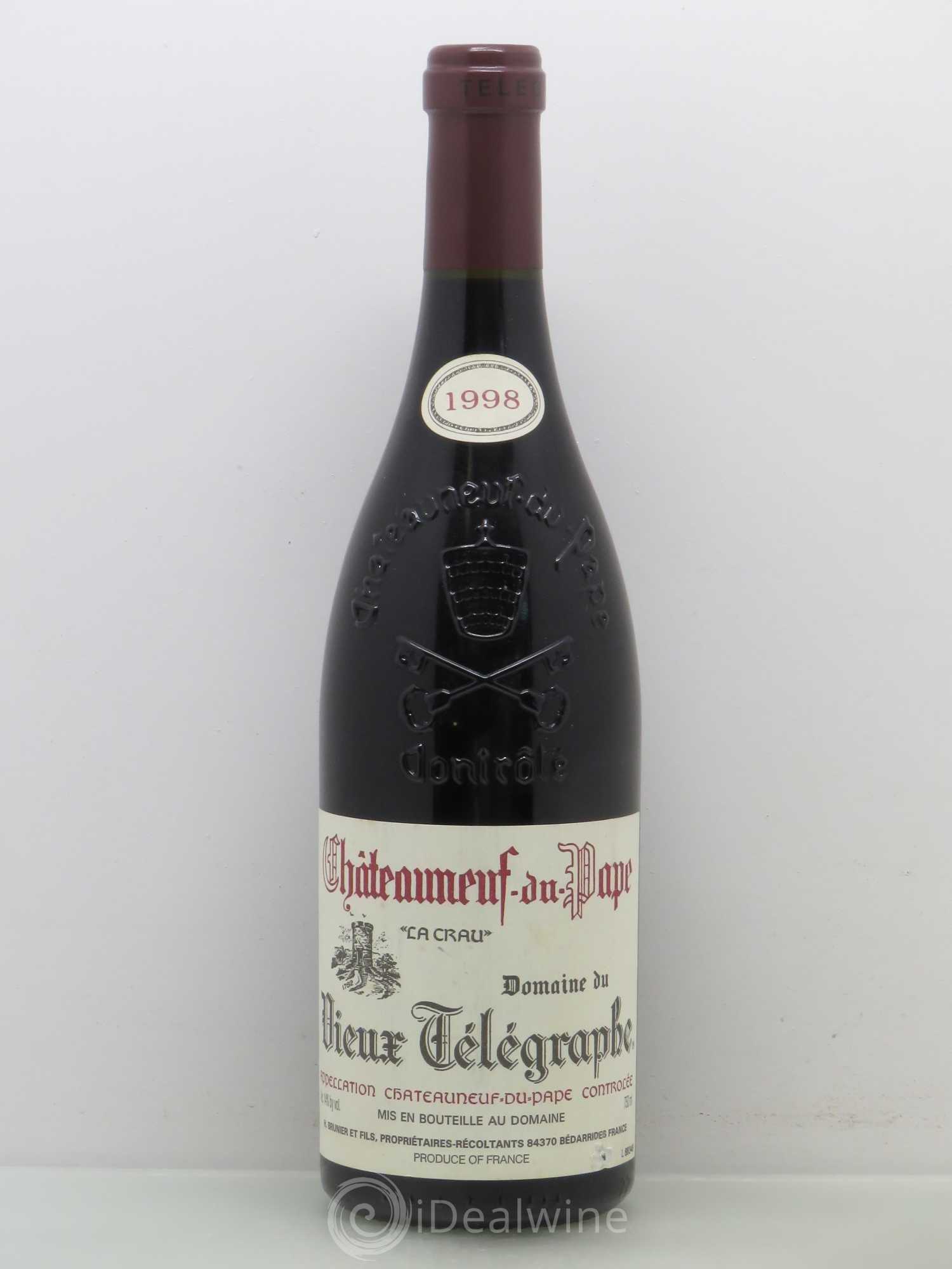 Châteauneuf-du-Pape Vieux Télégraphe (Domaine du) Vignobles Brunier 1998 - Lot de 1 bouteille - 0