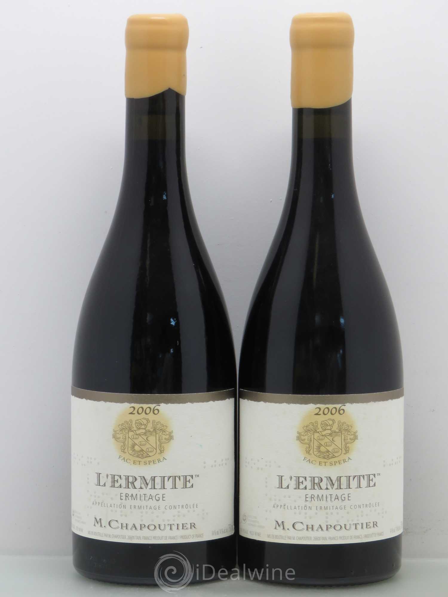 Hermitage Ermitage l'Ermite Chapoutier 2006 - Lot de 2 bouteilles - 0