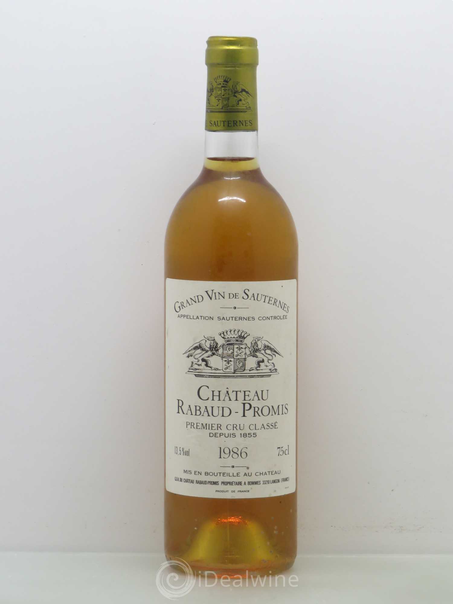 Château Rabaud Promis 1er Grand Cru Classé 1986 - Posten von 1 Flasche - 0