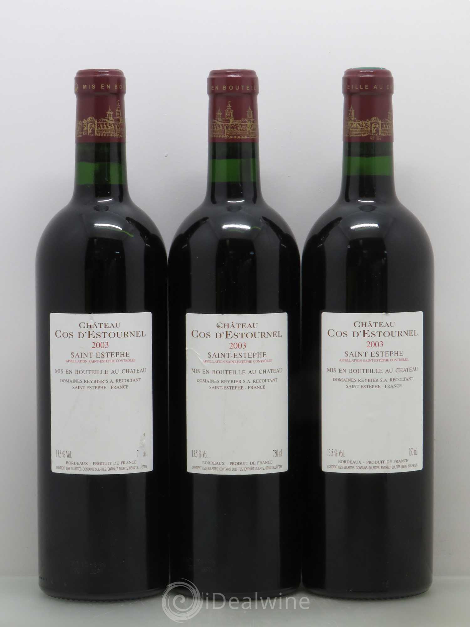 Cos d'Estournel 2ème Grand Cru Classé 2003 - Lot de 3 bouteilles - 1