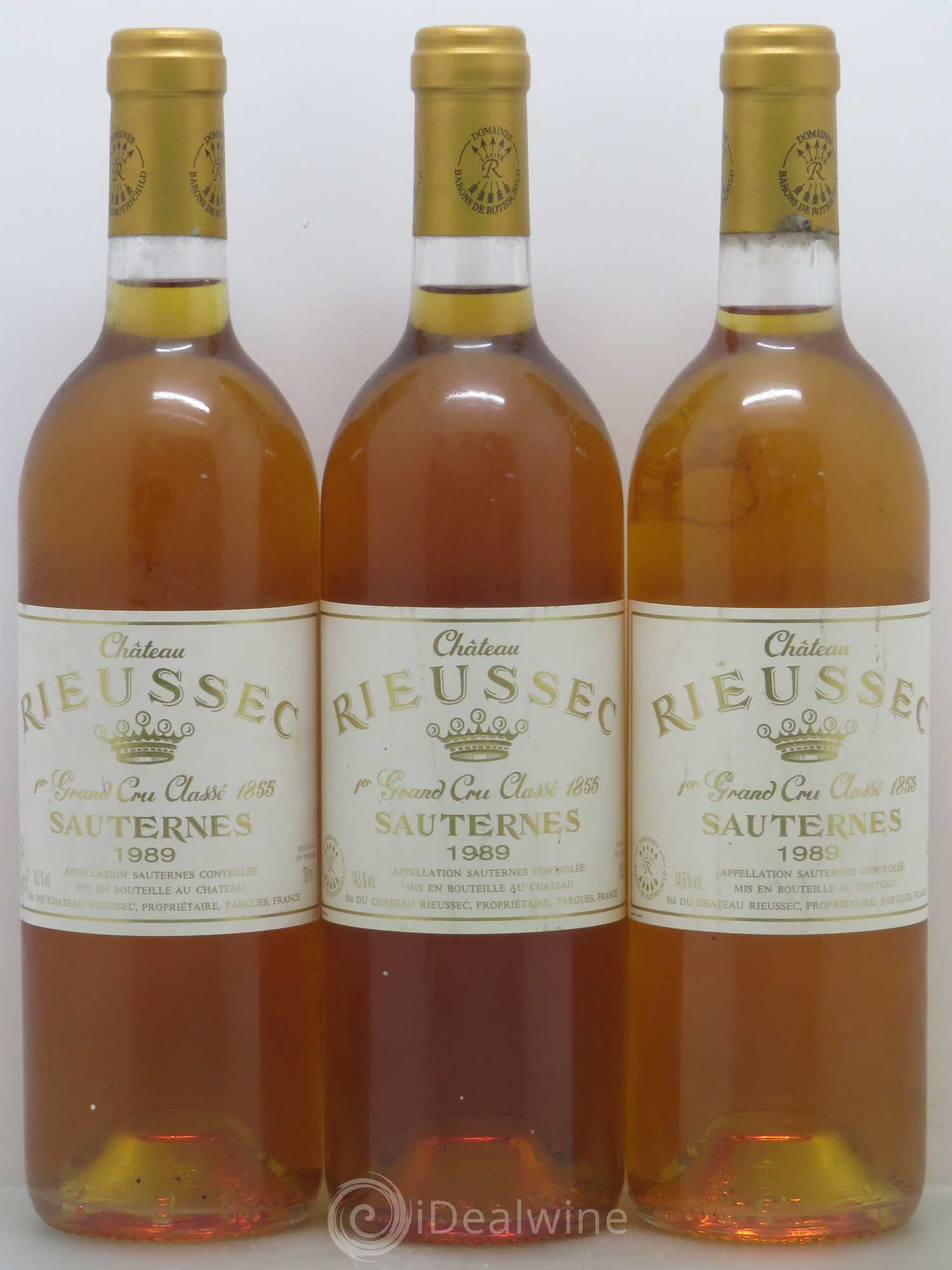 Château Rieussec 1er Grand Cru Classé 1989 - Lotto di 3 bottiglie - 0