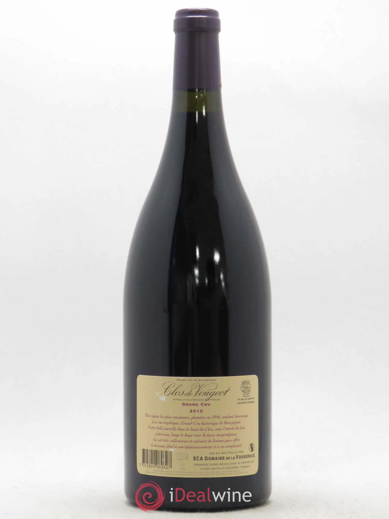 Clos de Vougeot Grand Cru La Vougeraie 2010 - Lot de 1 magnum - 1