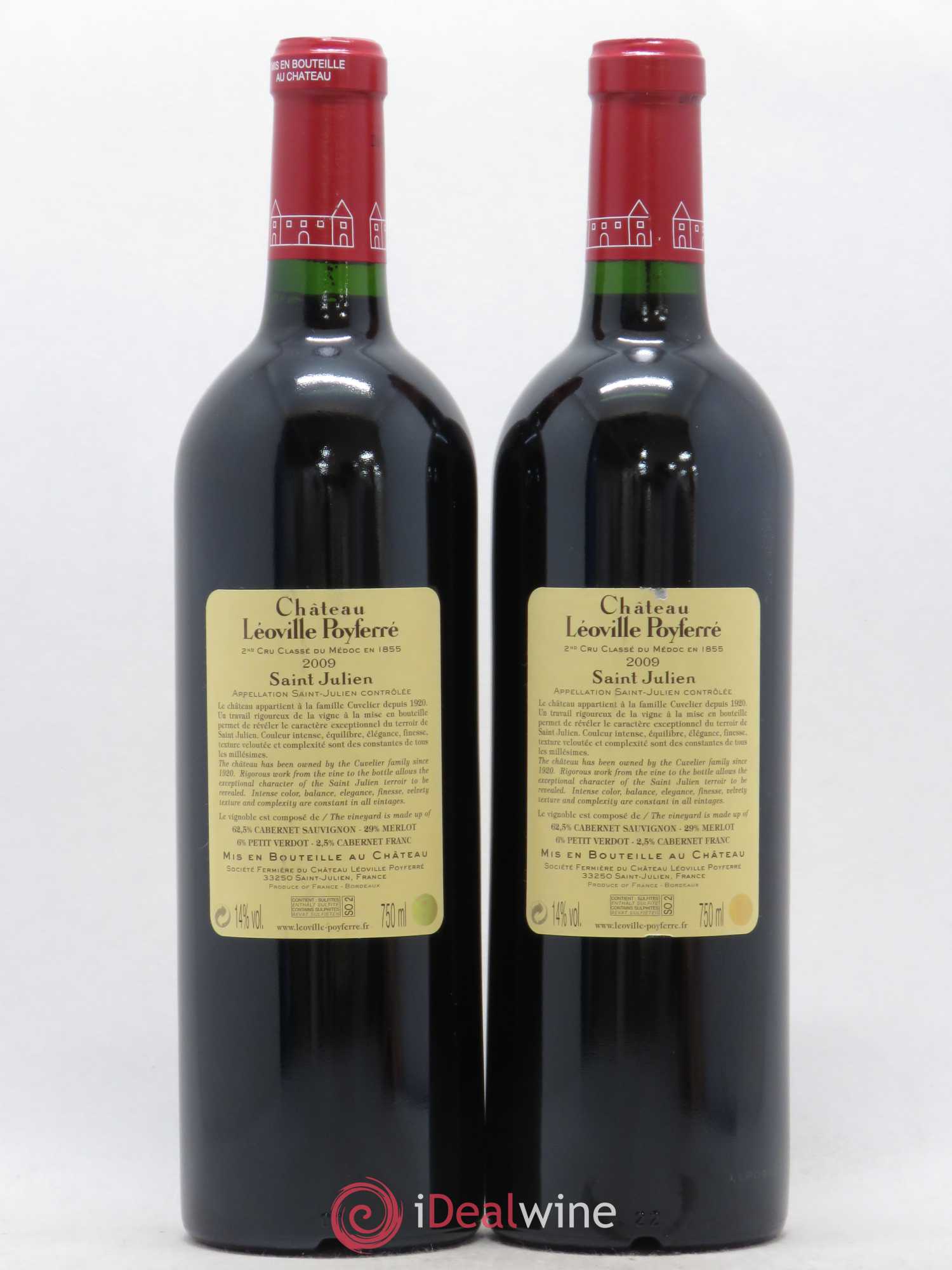 Château Léoville Poyferré 2ème Grand Cru Classé 2009 - Lot de 2 bouteilles - 1