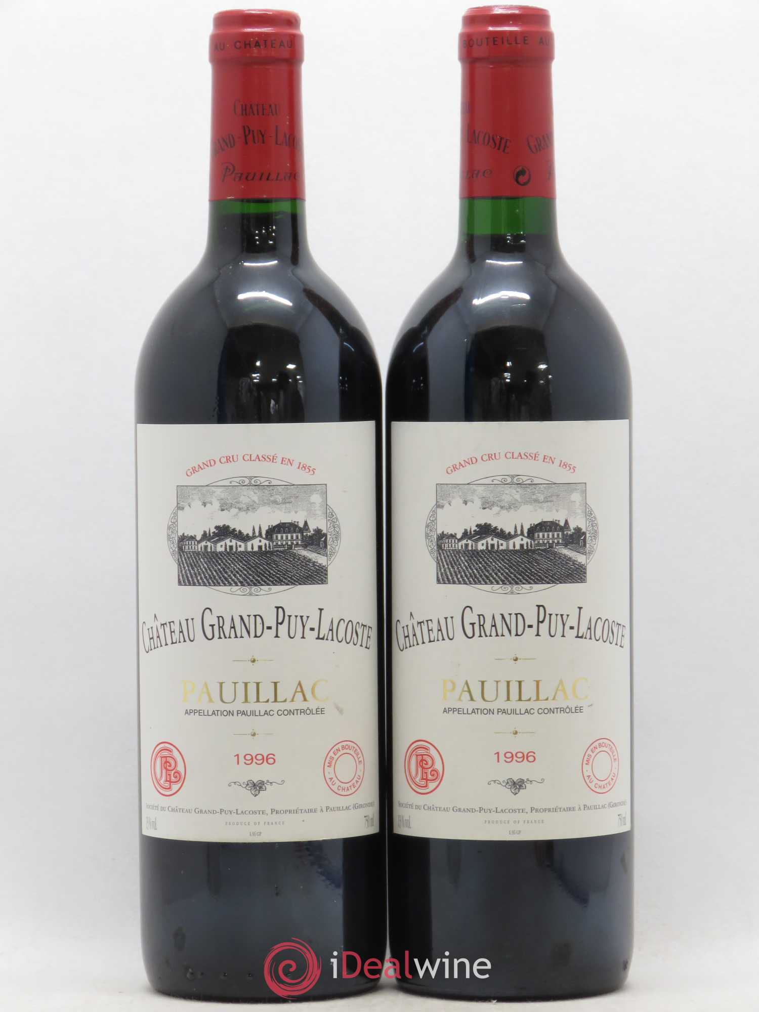 Château Grand Puy Lacoste 5ème Grand Cru Classé 1996 - Lot de 2 bouteilles - 0