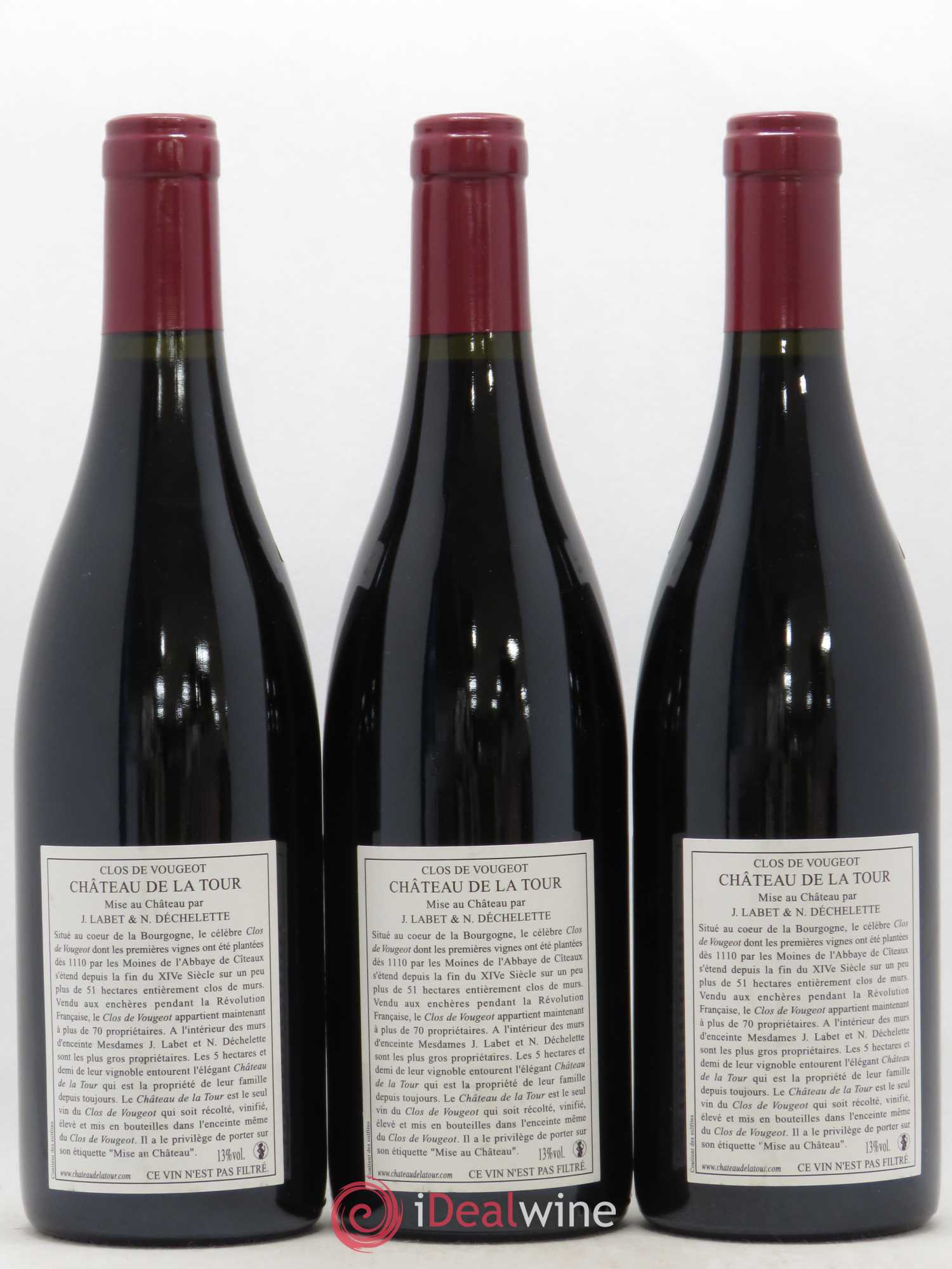Clos de Vougeot Grand Cru Vieilles Vignes Château de La Tour 2009 - Lot de 3 bouteilles - 1