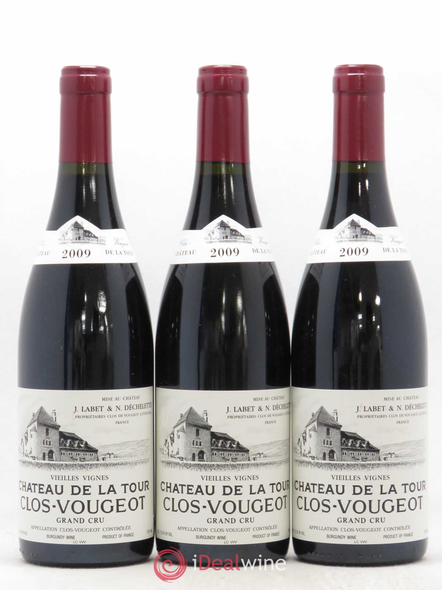 Clos de Vougeot Grand Cru Vieilles Vignes Château de La Tour 2009 - Lot de 3 bouteilles - 0