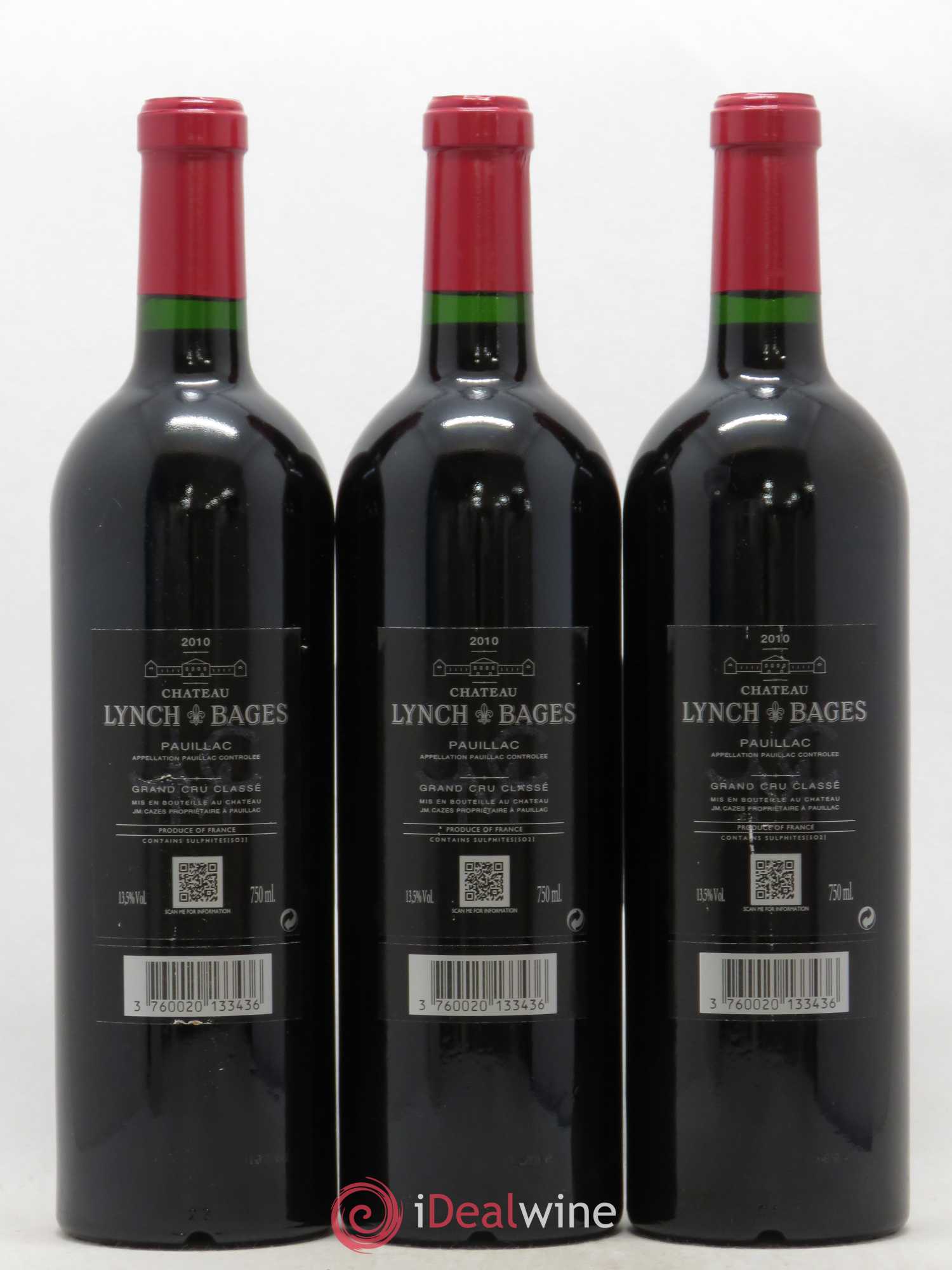 Château Lynch Bages 5ème Grand Cru Classé 2010 - Lot de 3 bouteilles - 1