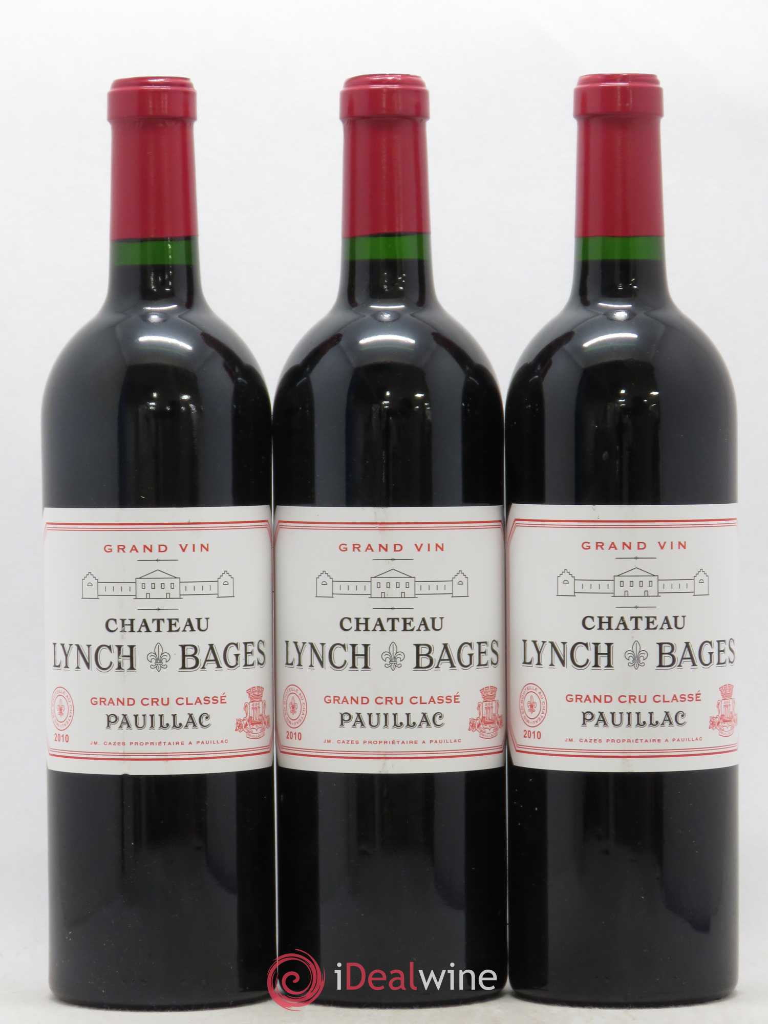 Château Lynch Bages 5ème Grand Cru Classé 2010 - Lot de 3 bouteilles - 0