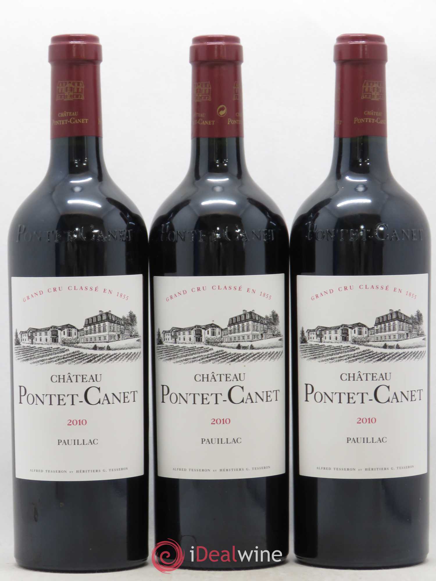 Château Pontet Canet 5ème Grand Cru Classé 2010 - Lot de 3 bouteilles - 0