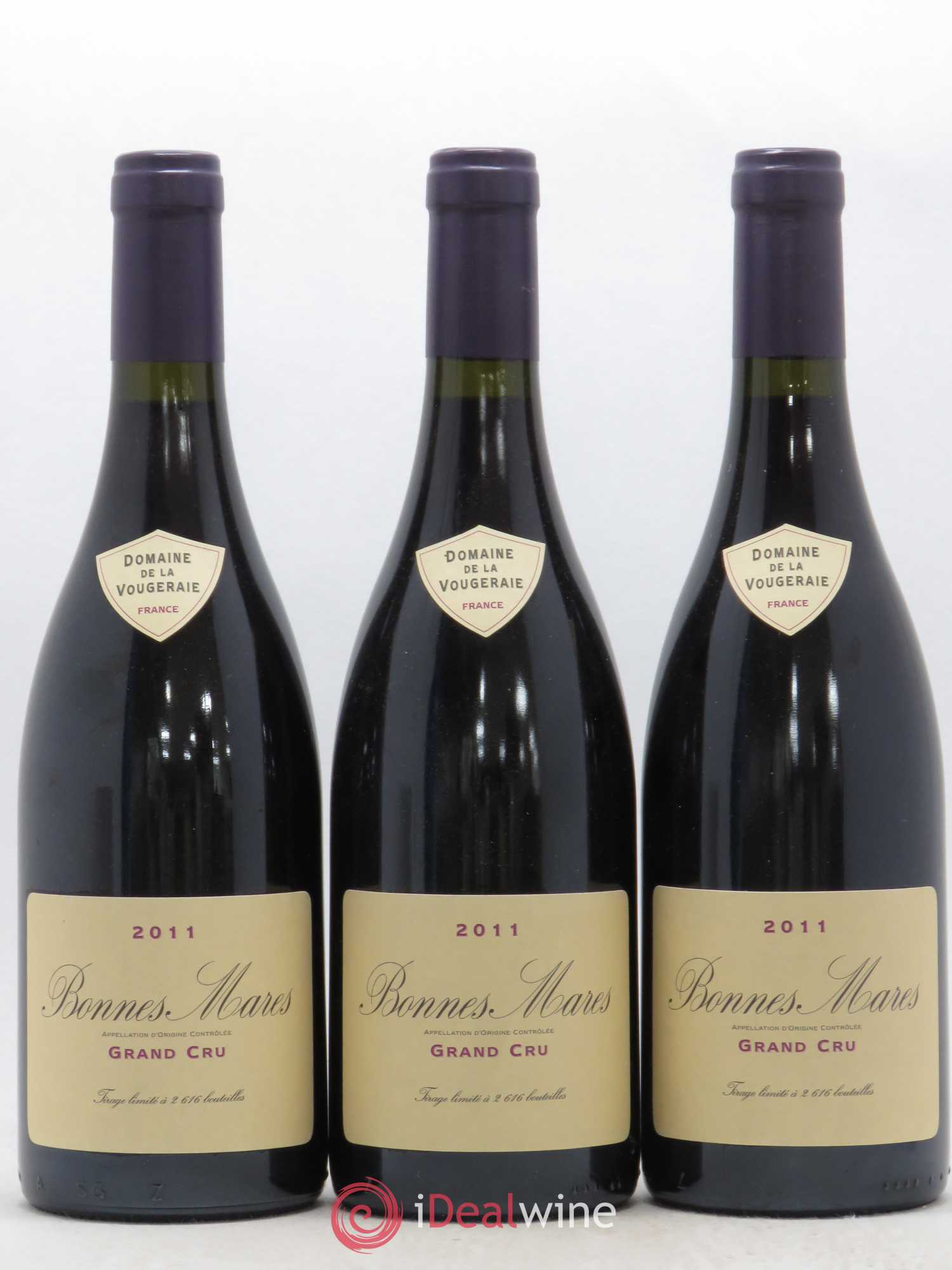 Bonnes-Mares Grand Cru La Vougeraie 2011 - Lot de 3 bouteilles - 0