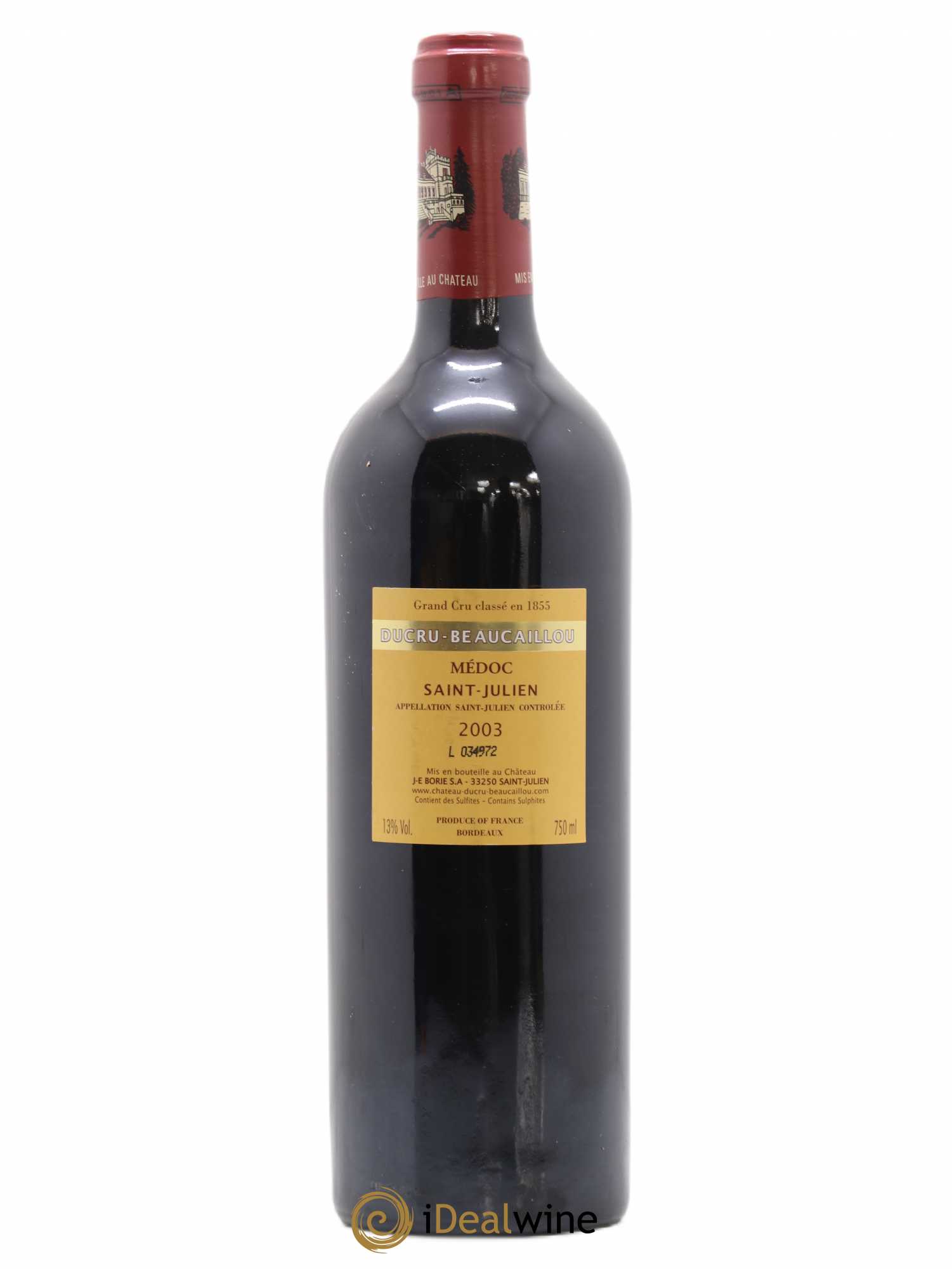 Château Ducru Beaucaillou 2ème Grand Cru Classé 2003 - Lot de 1 bouteille - 1