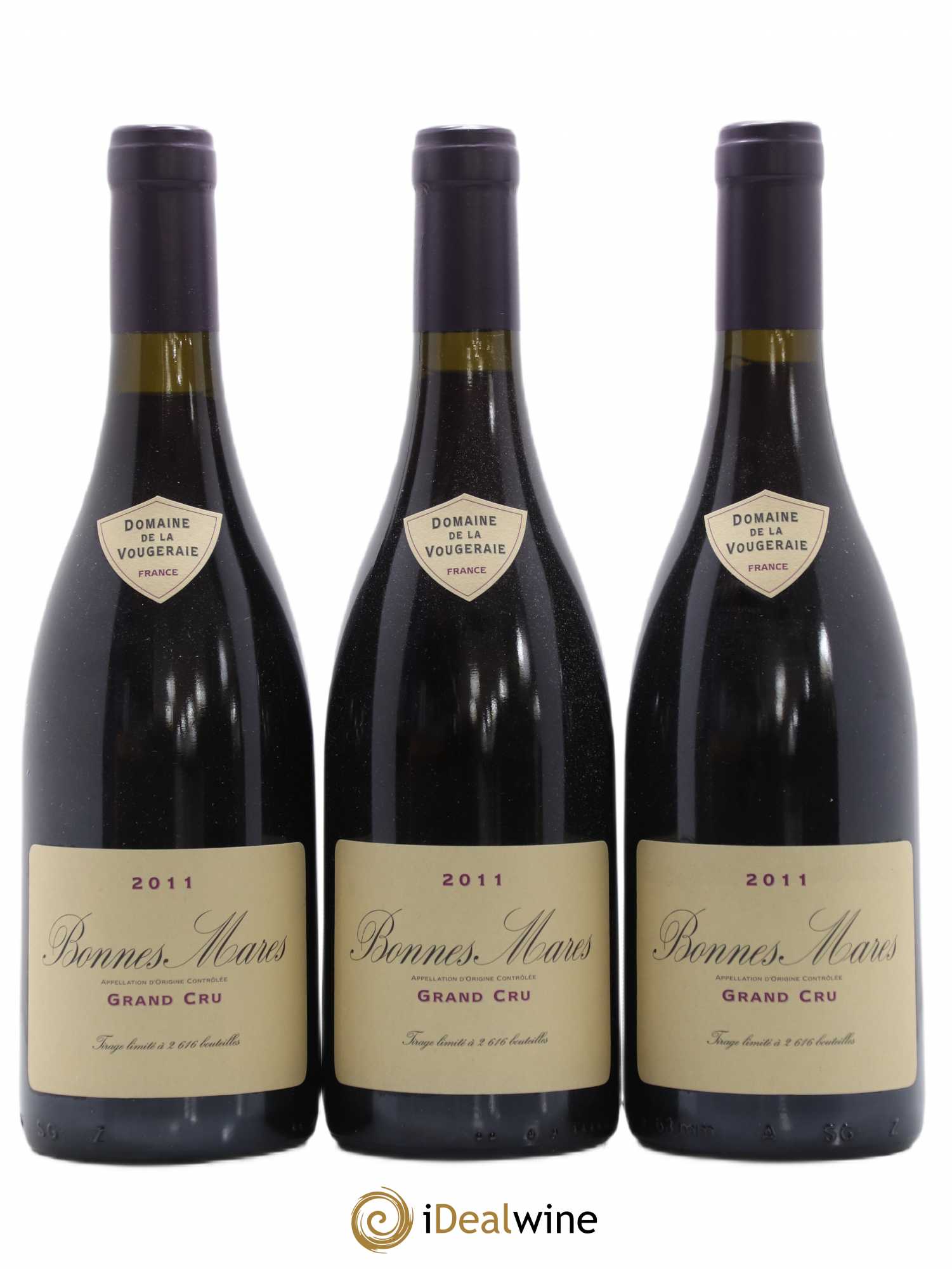 Bonnes-Mares Grand Cru La Vougeraie 2011 - Lot de 3 bouteilles - 0