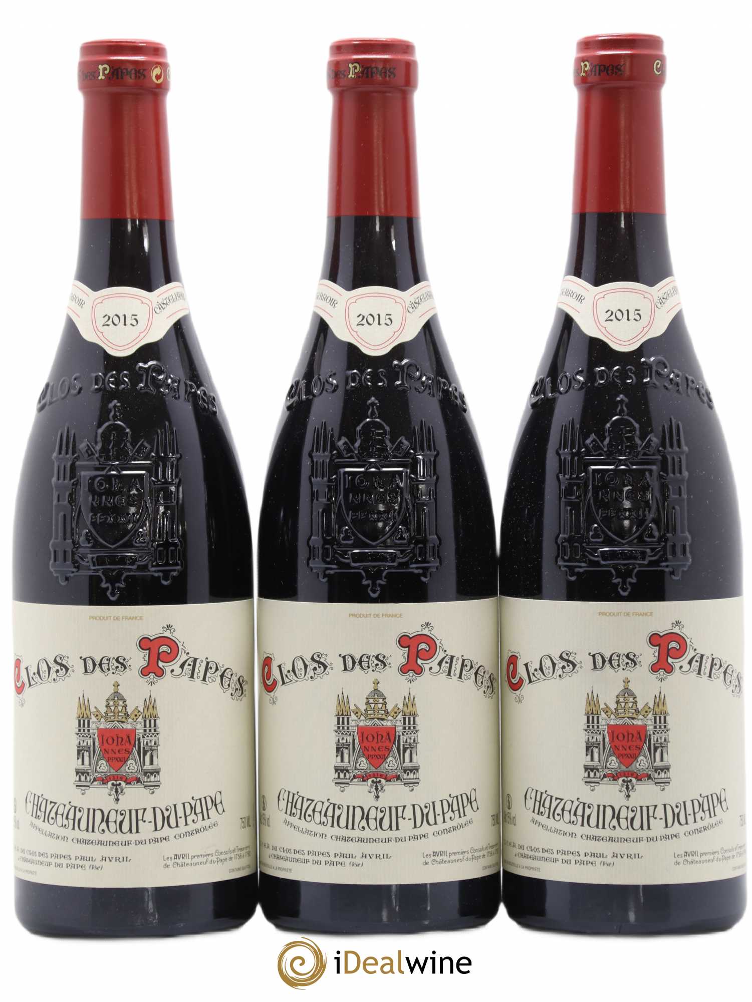 Châteauneuf-du-Pape Clos des Papes - Paul Avril 2015 - Lot de 3 bouteilles - 0