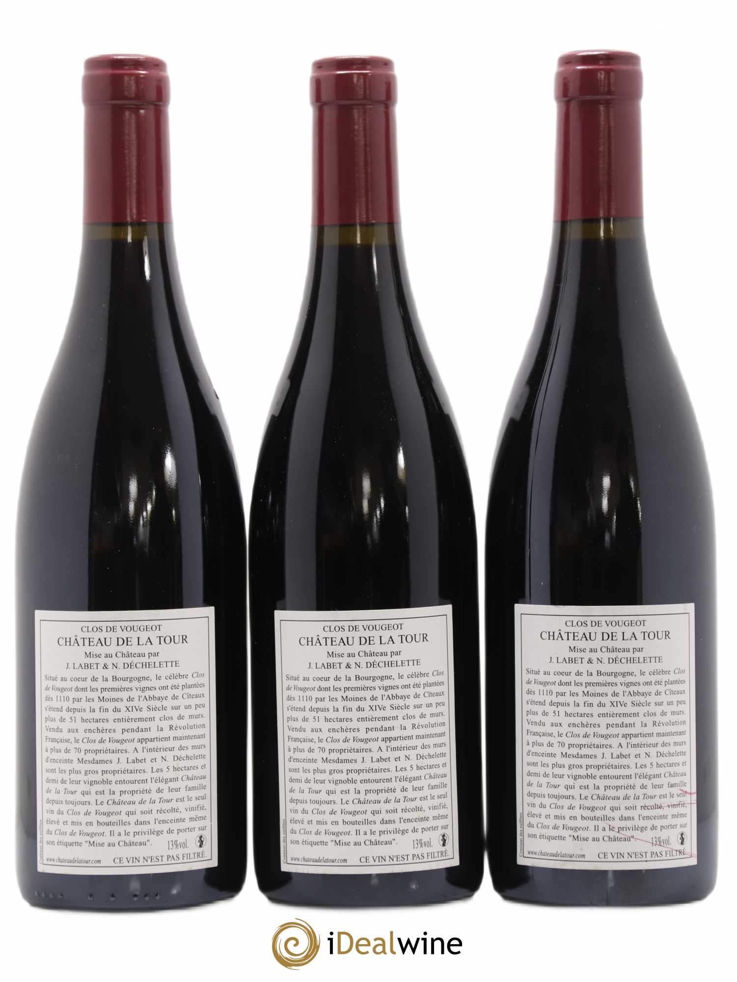 Clos de Vougeot Grand Cru Vieilles Vignes Château de La Tour 2009 - Lot de 3 bouteilles - 1