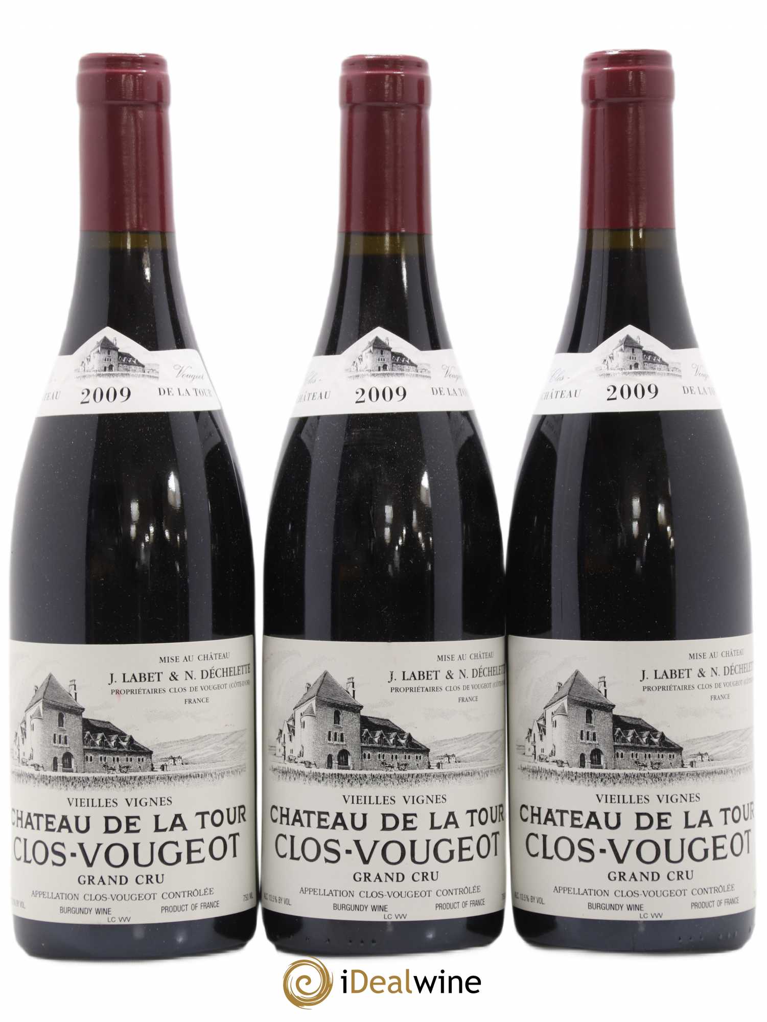 Clos de Vougeot Grand Cru Vieilles Vignes Château de La Tour 2009 - Lot de 3 bouteilles - 0