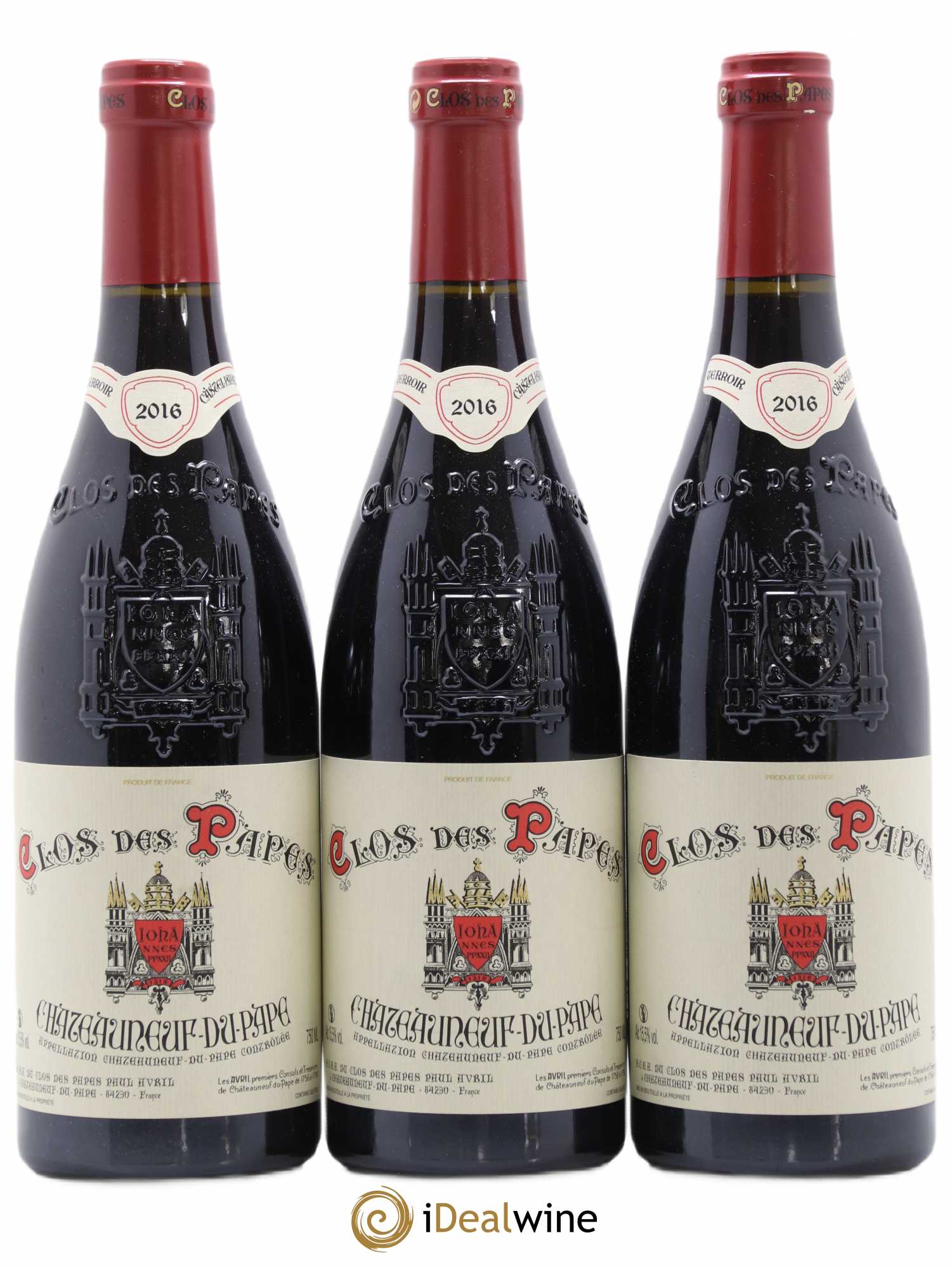 Châteauneuf-du-Pape Clos des Papes - Paul Avril 2016 - Lot de 3 bouteilles - 0