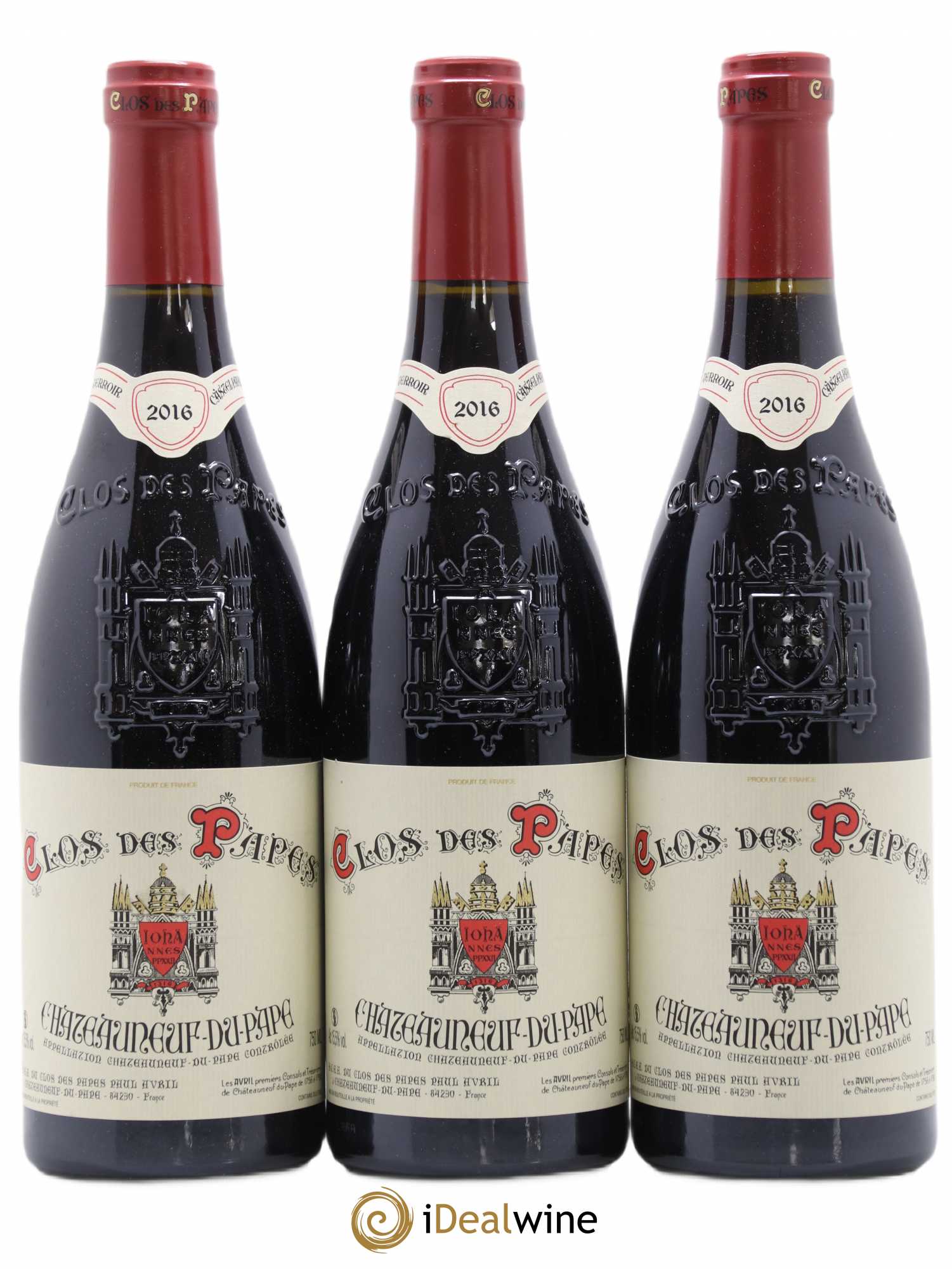 Châteauneuf-du-Pape Clos des Papes - Paul Avril 2016 - Lot de 3 bouteilles - 0