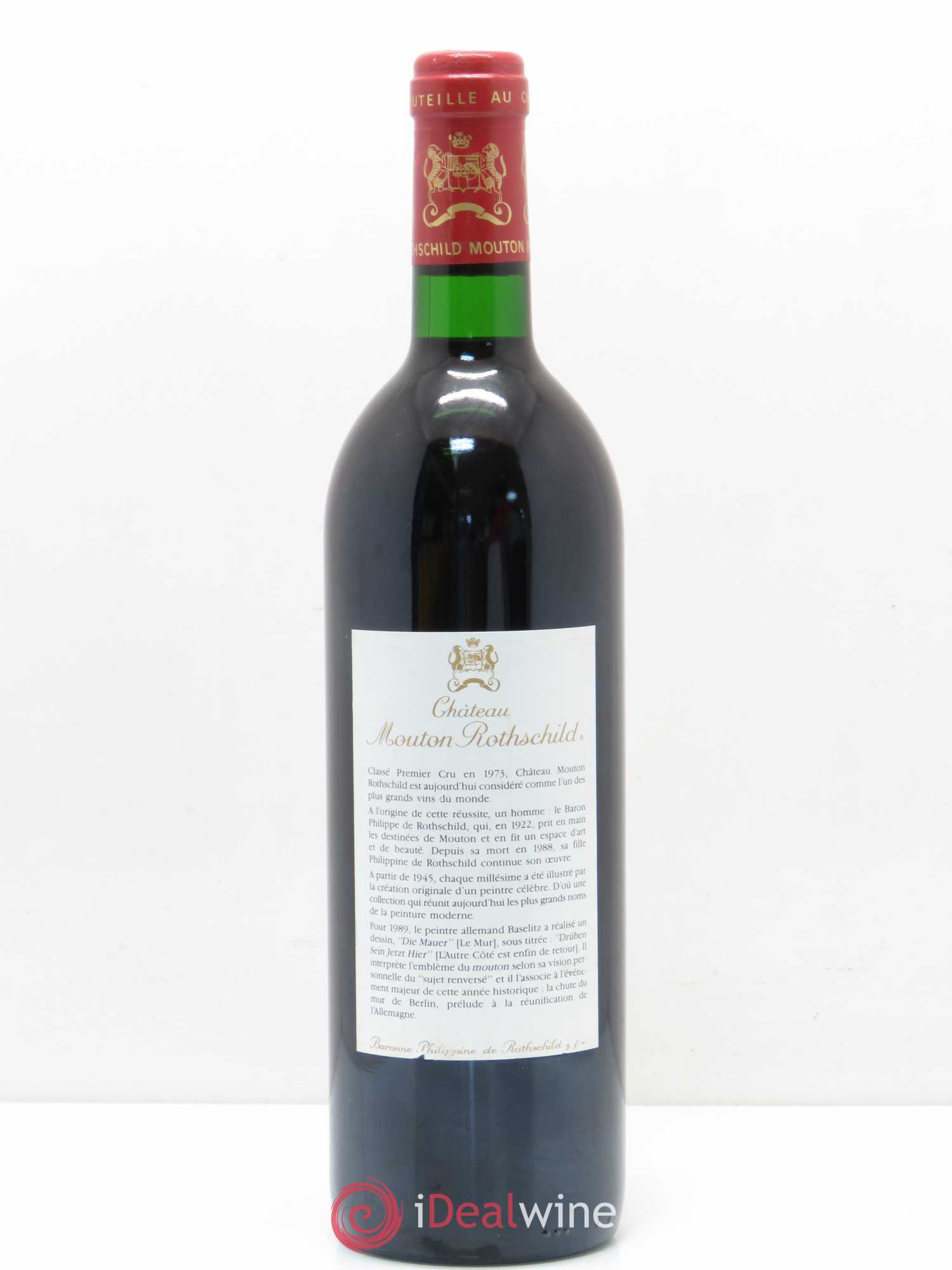 Château Mouton Rothschild 1er Grand Cru Classé 1989 - Lot de 1 bouteille - 1