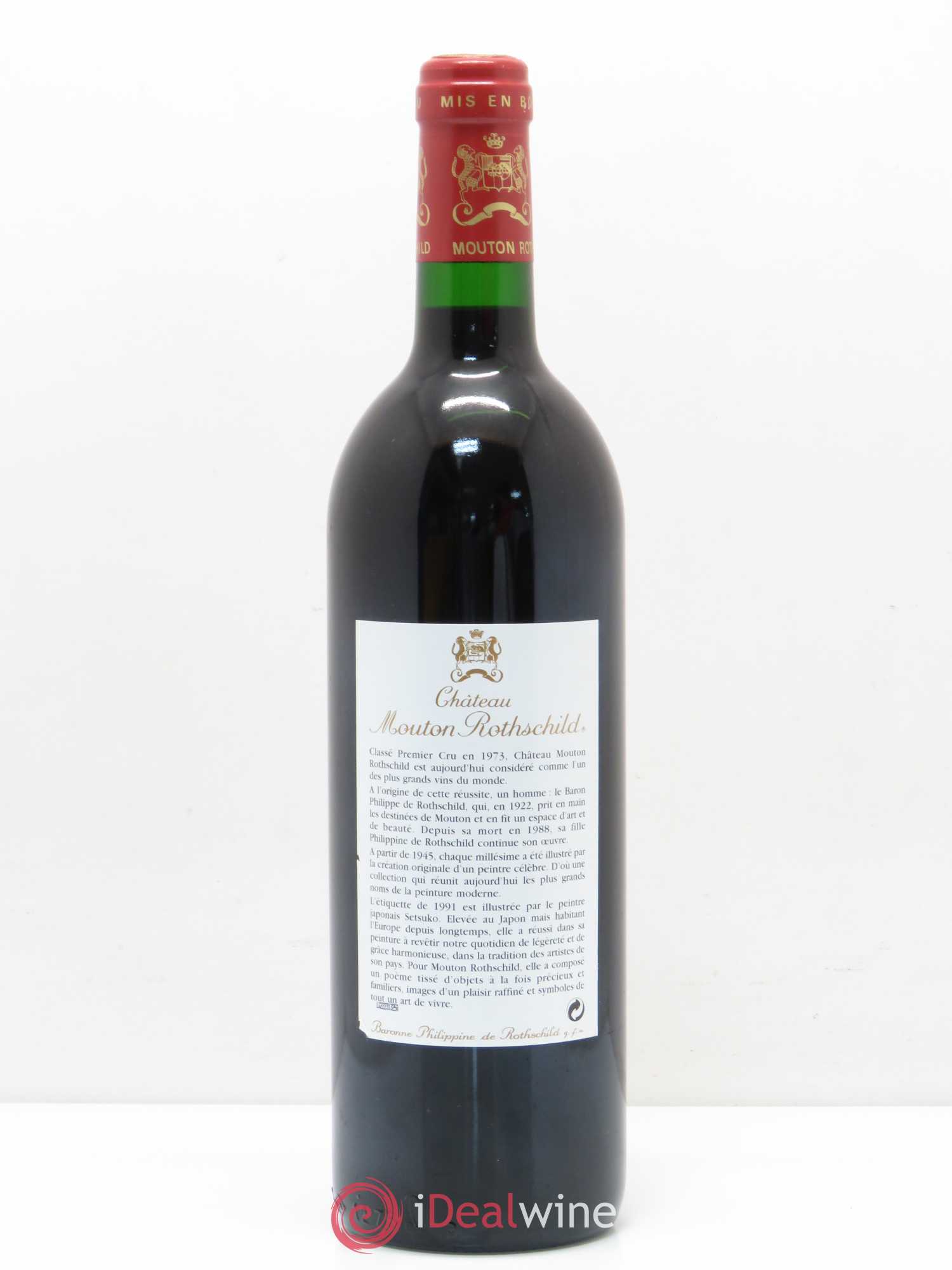Château Mouton Rothschild 1er Grand Cru Classé 1991 - Lot de 1 bouteille - 1