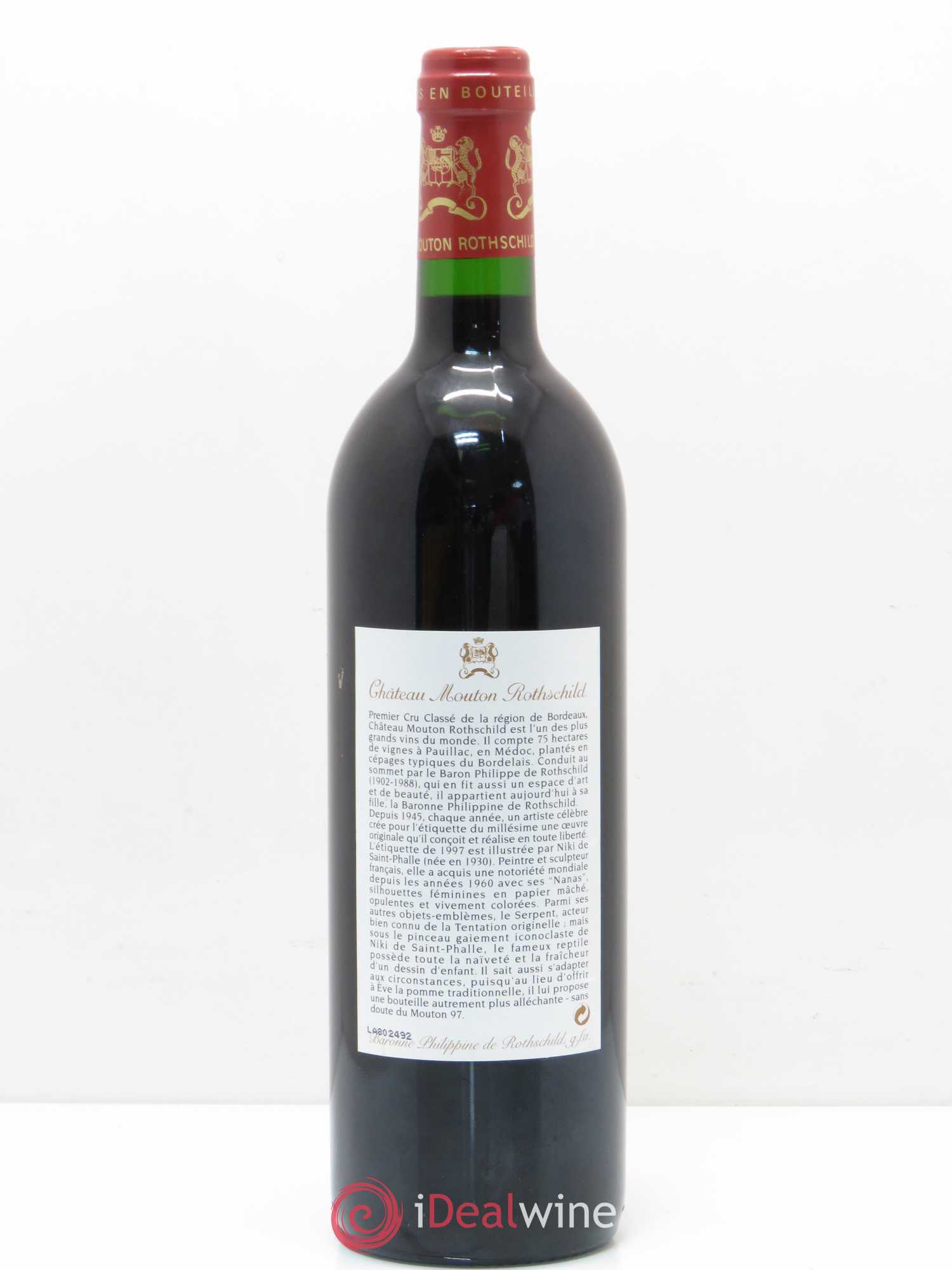 Château Mouton Rothschild 1er Grand Cru Classé 1997 - Lot de 1 bouteille - 1