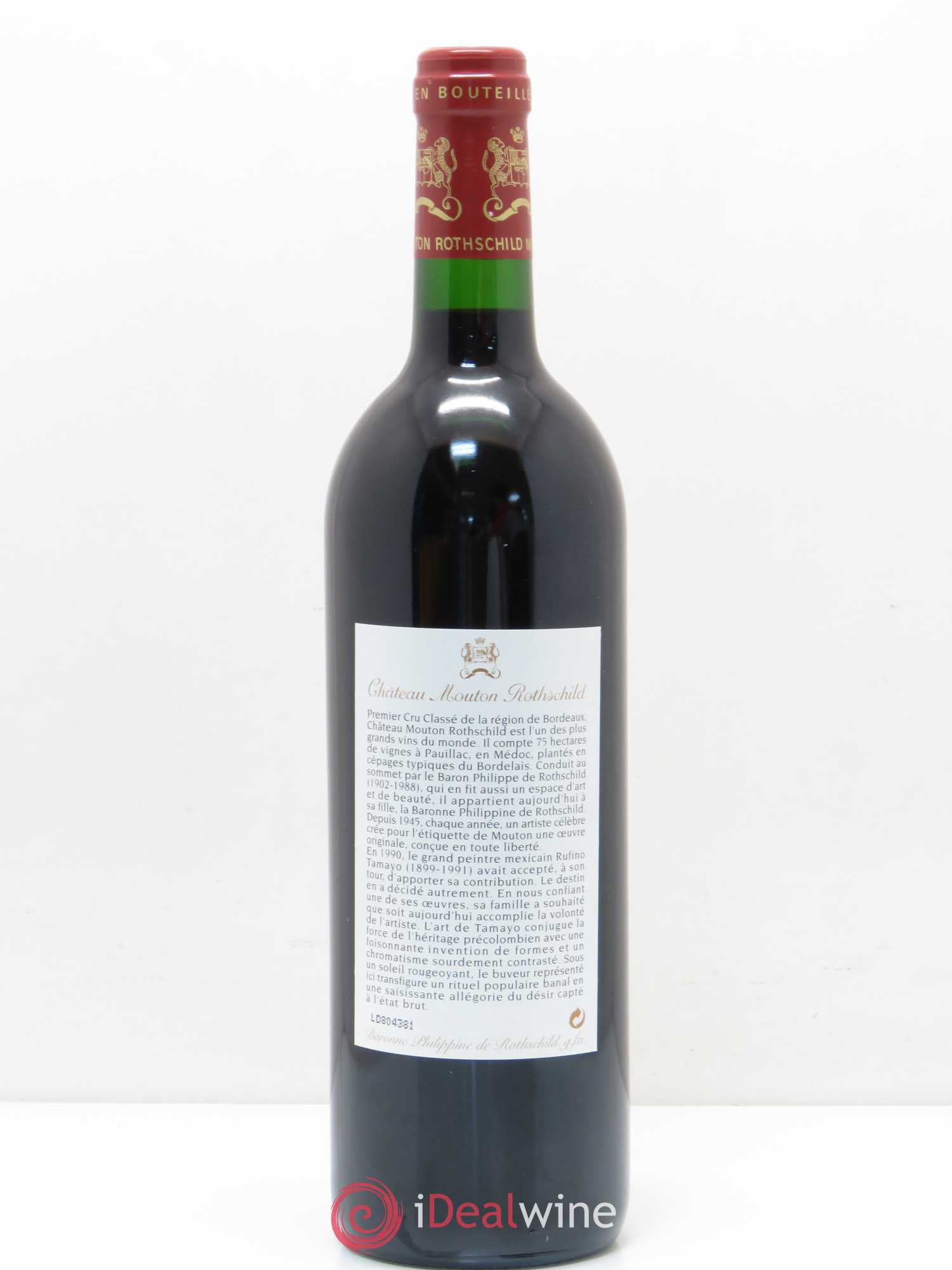 Château Mouton Rothschild 1er Grand Cru Classé 1998 - Lot de 1 bouteille - 1