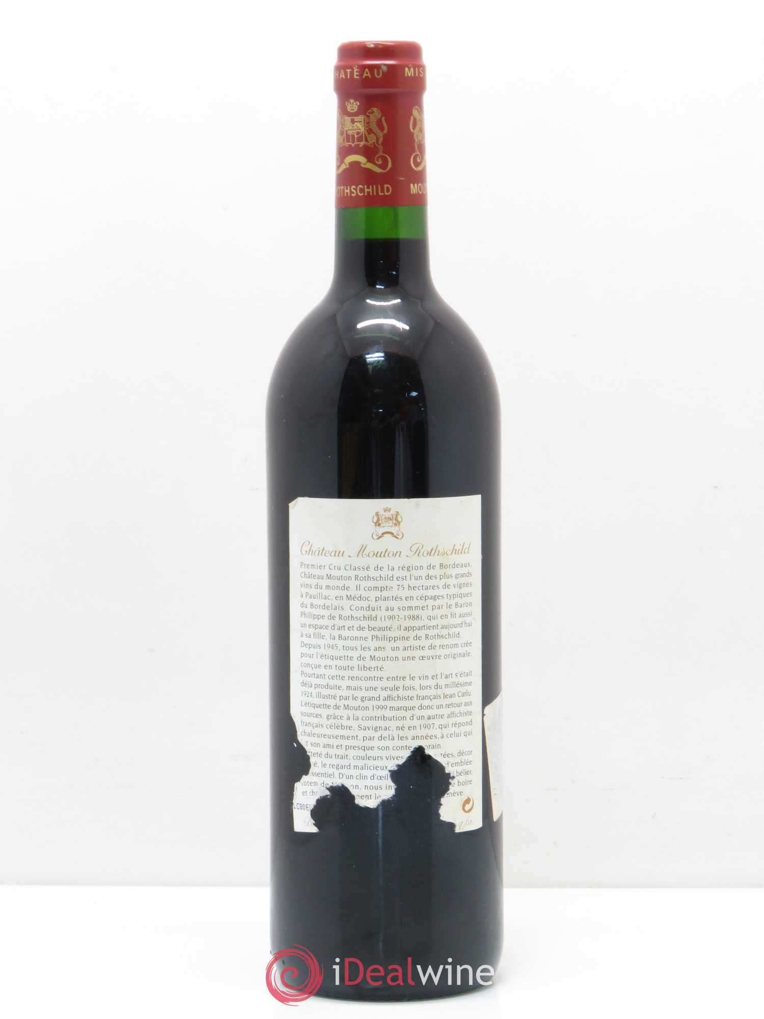 Château Mouton Rothschild 1er Grand Cru Classé 1999 - Lot de 1 bouteille - 1