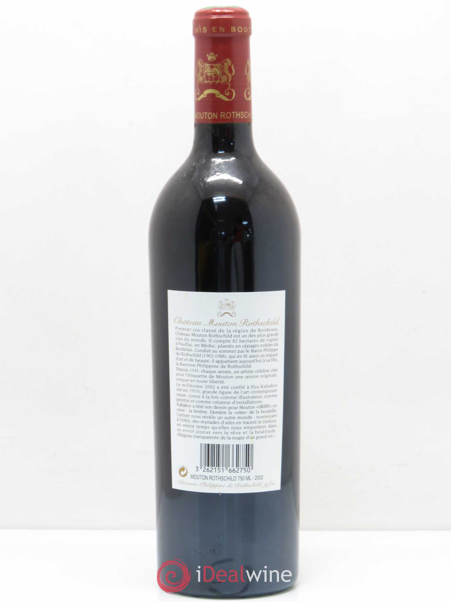 Château Mouton Rothschild 1er Grand Cru Classé 2002 - Lot de 1 bouteille - 1