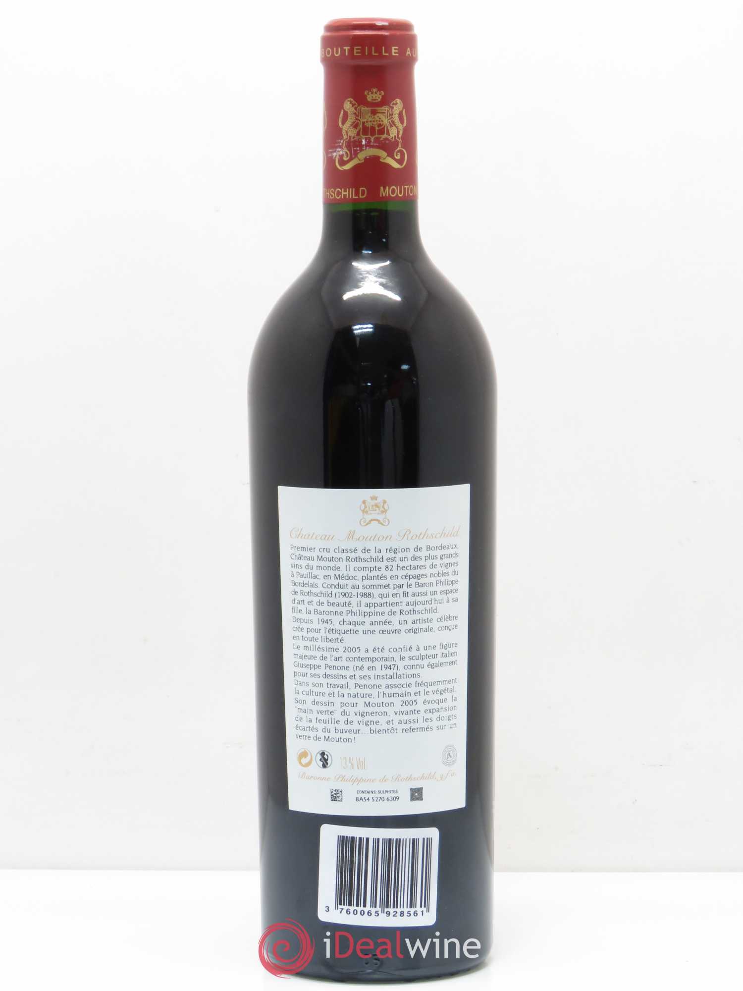 Château Mouton Rothschild 1er Grand Cru Classé 2005 - Lot de 1 bouteille - 1