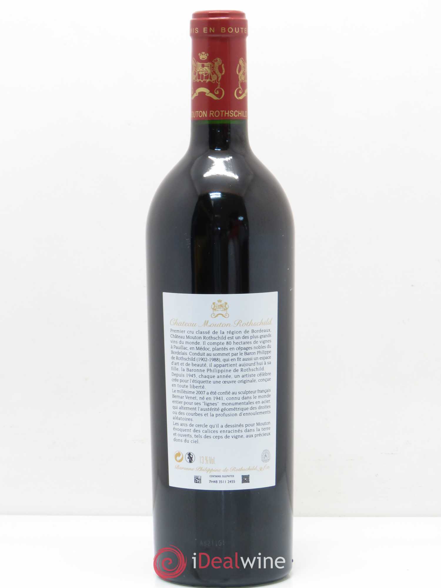 Château Mouton Rothschild 1er Grand Cru Classé 2007 - Lot de 1 bouteille - 1