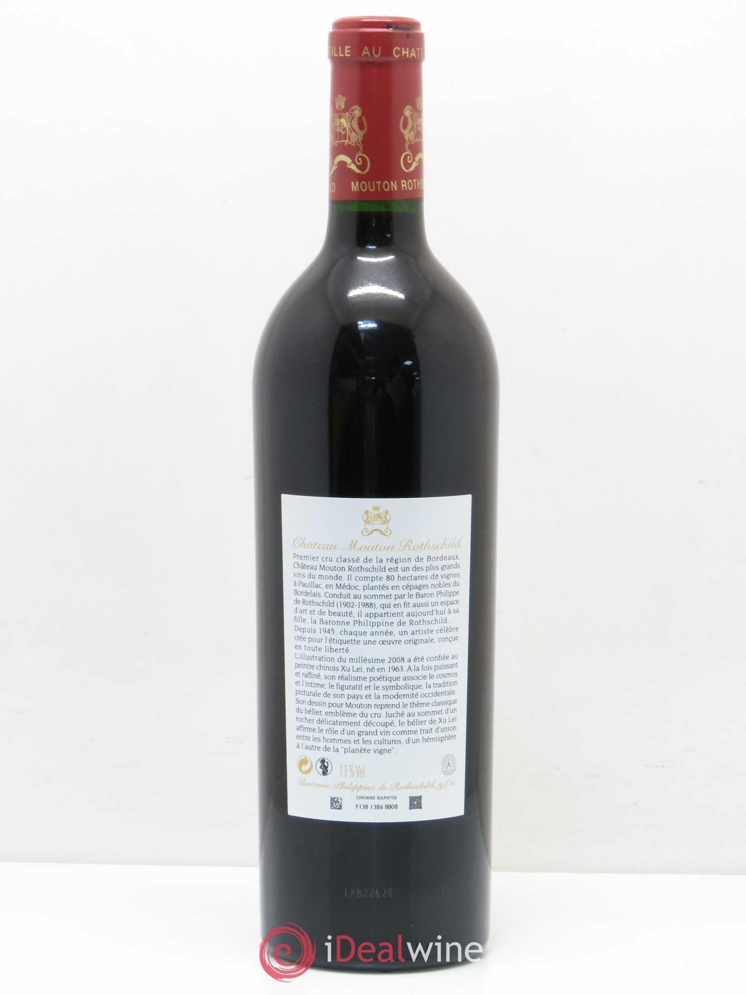 Château Mouton Rothschild 1er Grand Cru Classé 2008 - Lot de 1 bouteille - 1