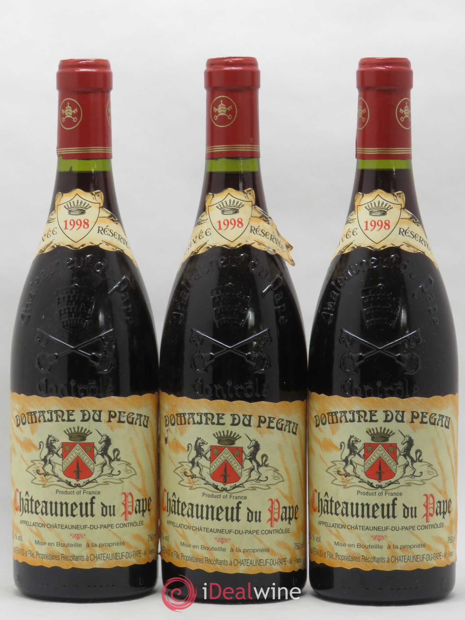 Châteauneuf-du-Pape Domaine du Pégau Cuvée Réservée Paul et Laurence Féraud 1998 - Lot de 3 bouteilles - 0