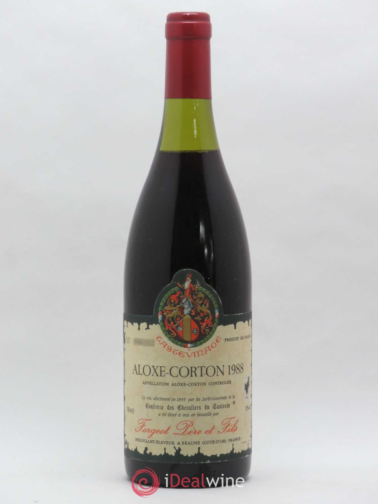 Aloxe-Corton Tastevinage Confrérie des Chevaliers du Tastevin Forgeot Père & Fils 1988 - Posten von 1 Flasche - 0