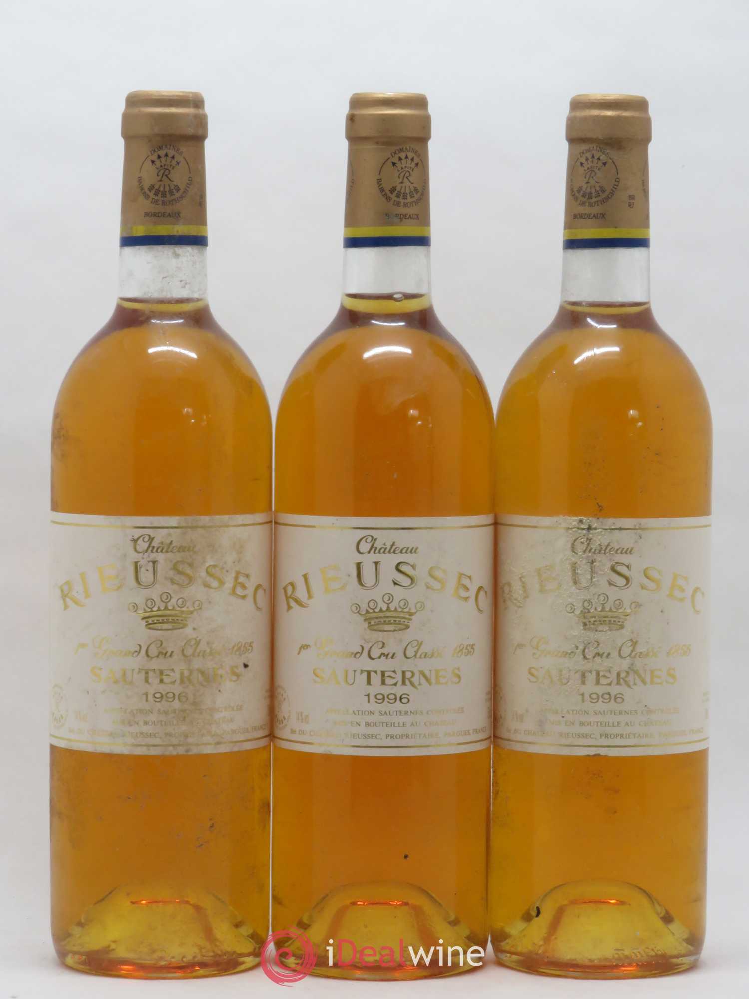 Château Rieussec 1er Grand Cru Classé 1996 - Lotto di 3 bottiglie - 0