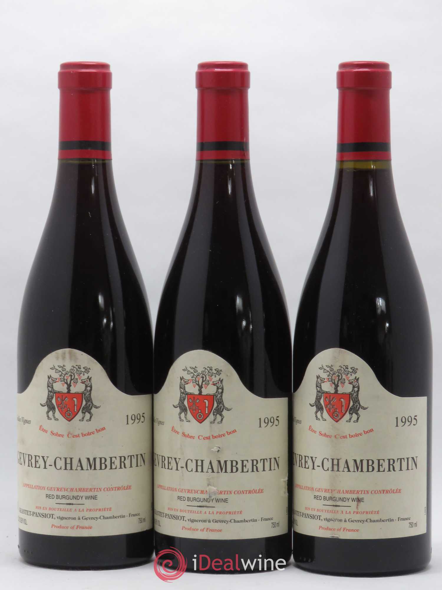 Gevrey-Chambertin Vieilles vignes Geantet-Pansiot 1995 - Lot de 3 bouteilles - 0
