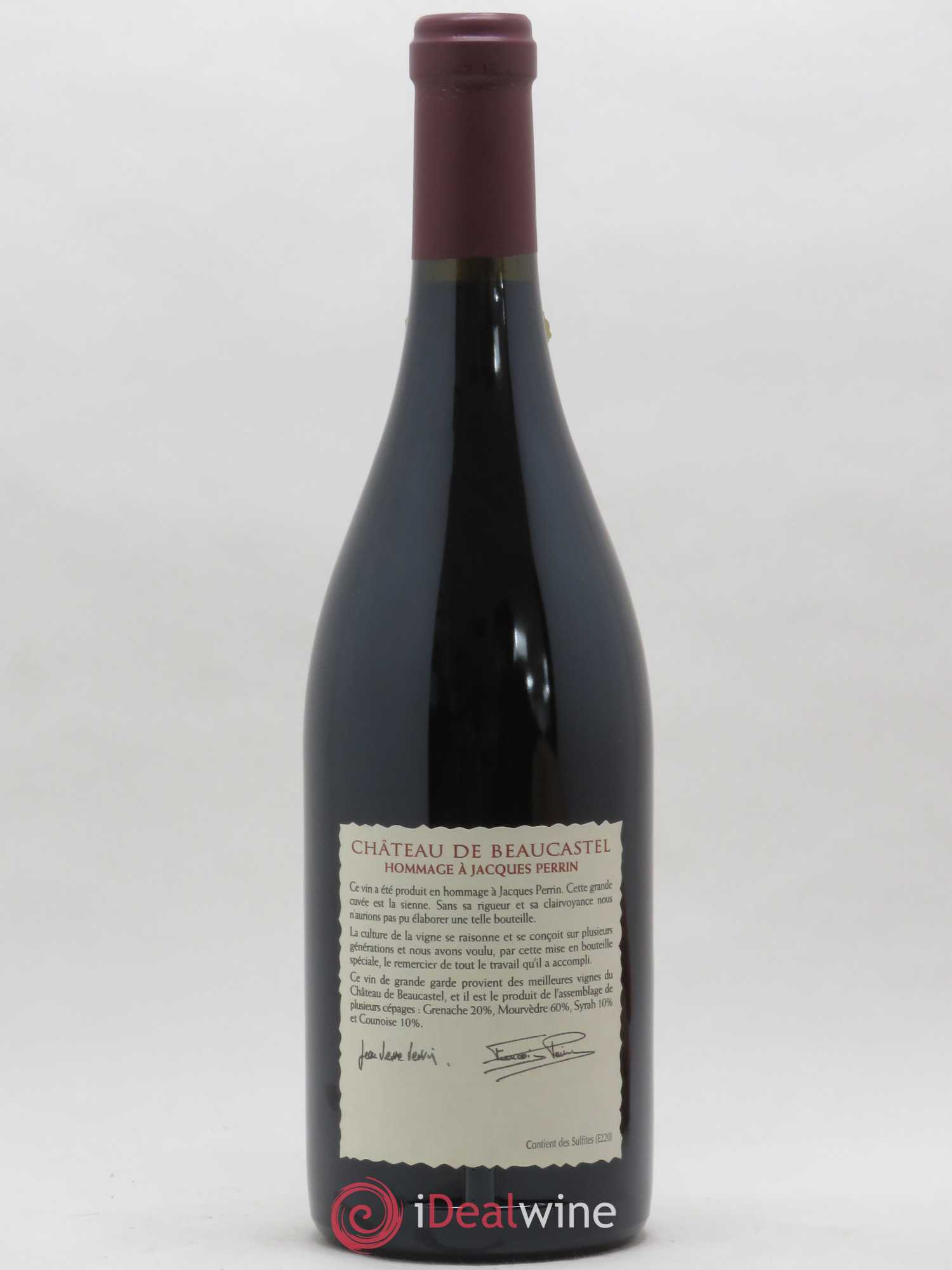Châteauneuf-du-Pape Château de Beaucastel Hommage à Jacques Perrin Famille Perrin Grande Cuvée 2003 - Lot de 1 bouteille - 1