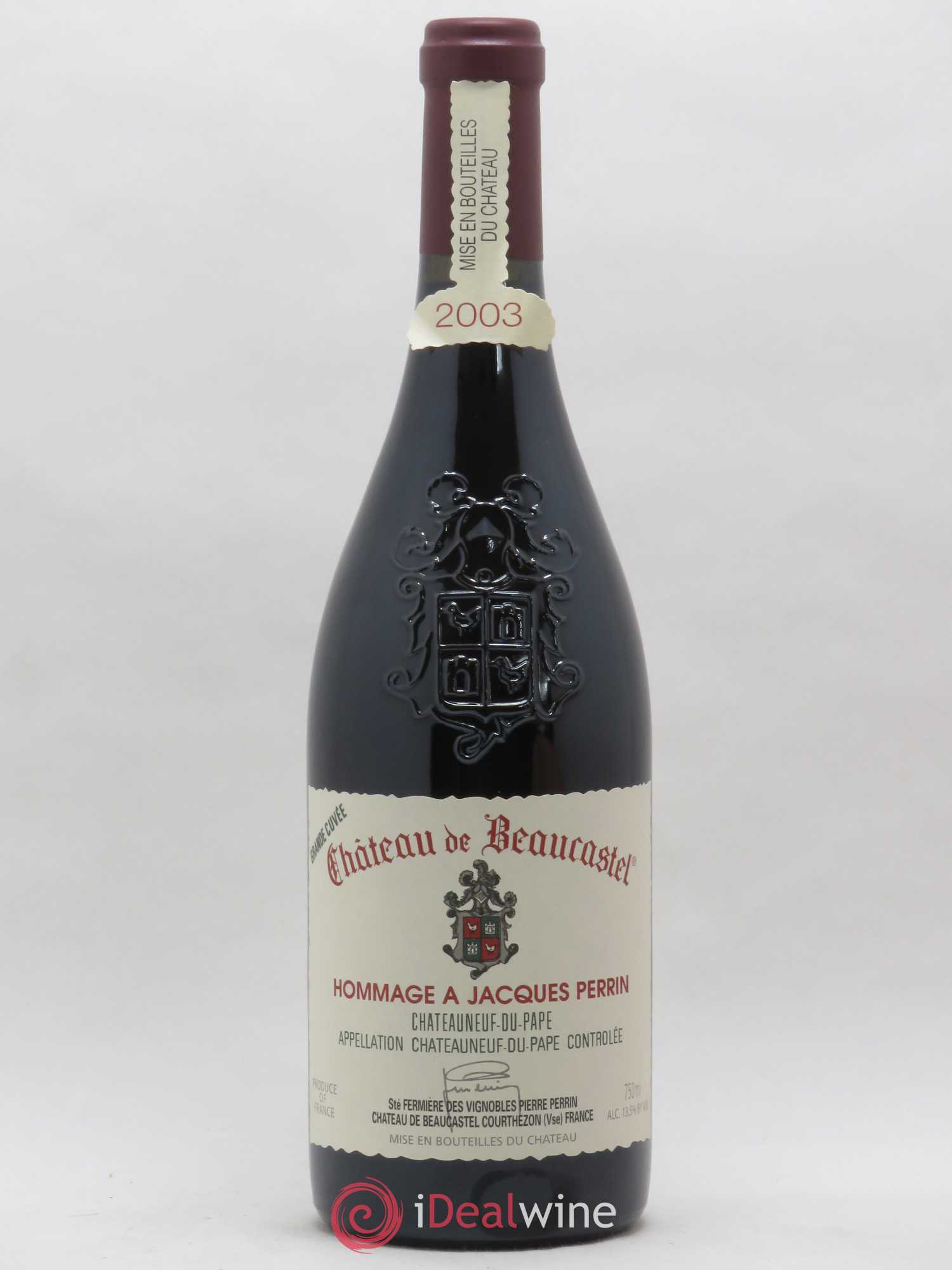 Châteauneuf-du-Pape Château de Beaucastel Hommage à Jacques Perrin Famille Perrin Grande Cuvée 2003 - Lot de 1 bouteille - 0