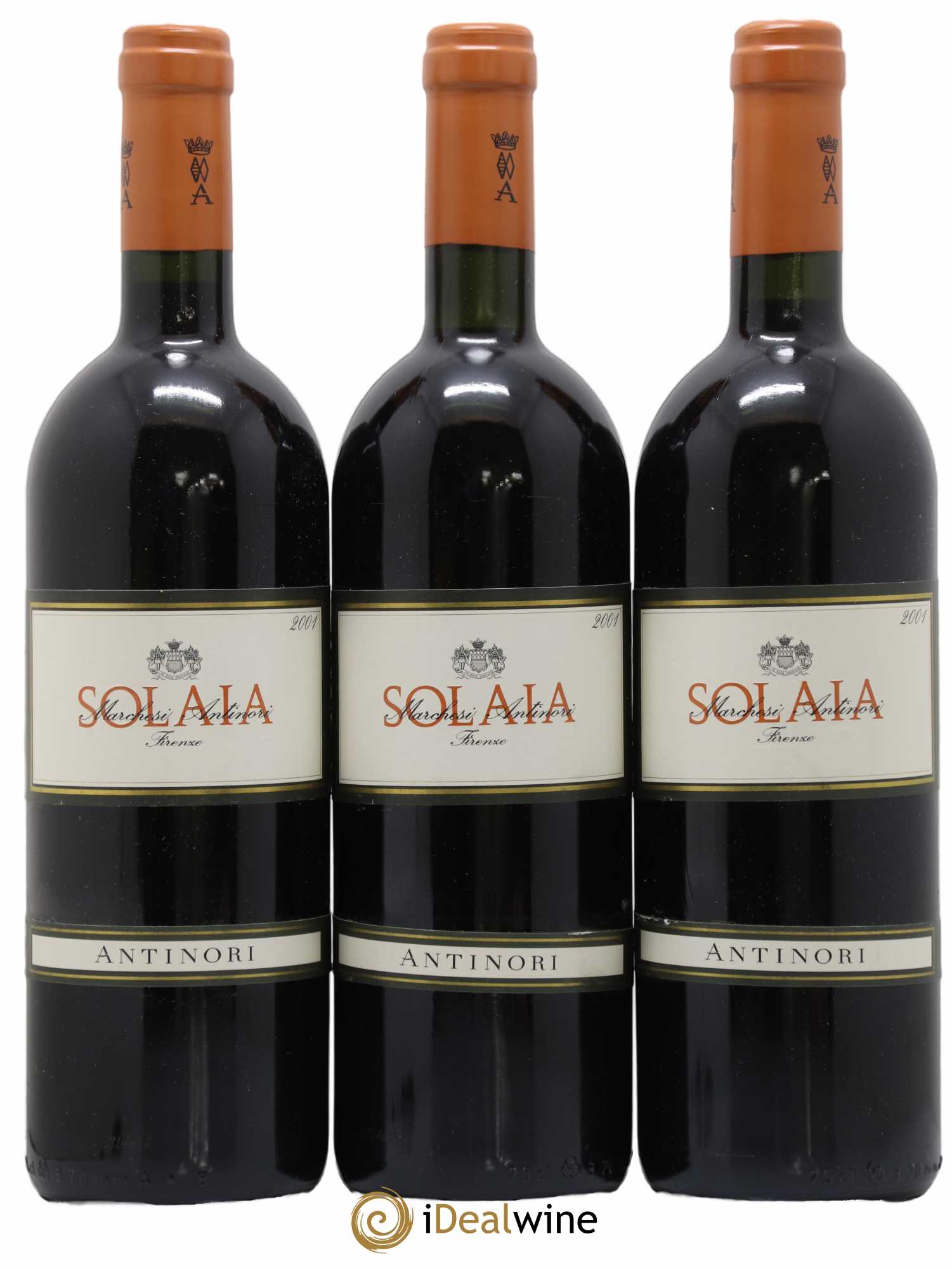 Toscana IGT Solaia Tenuta Tignanello - Marchesi Antinori 2001 - Lot de 3 bouteilles - 0