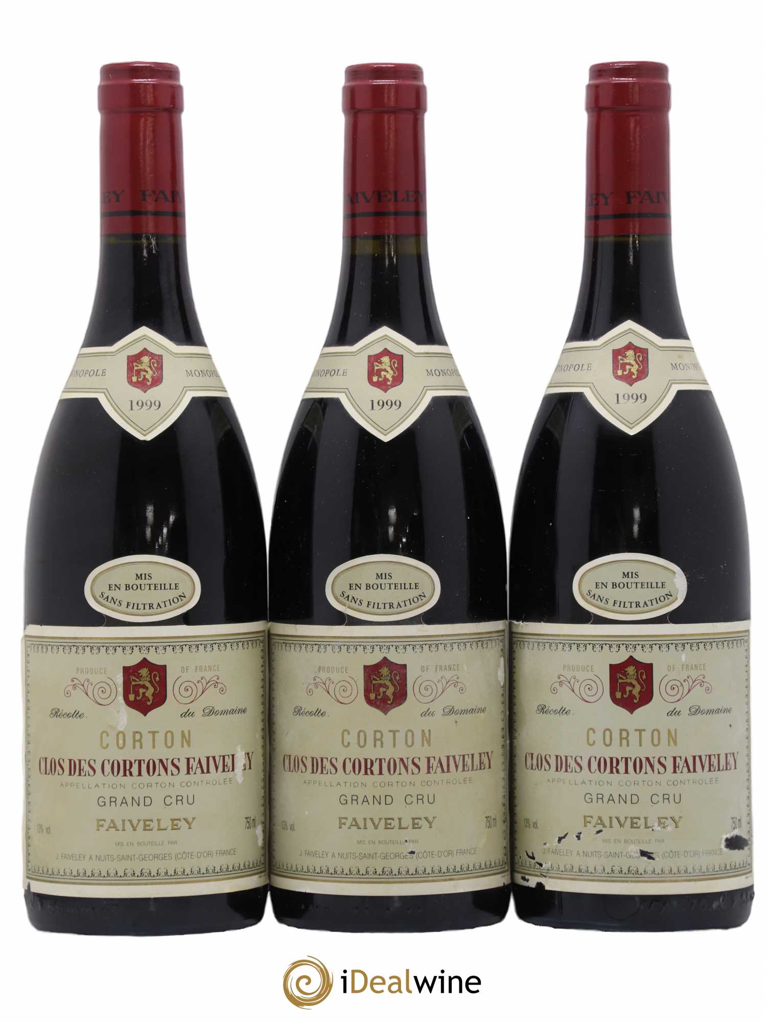 Corton Grand Cru Clos des Cortons Faiveley 1999 - Lot de 3 bouteilles - 0