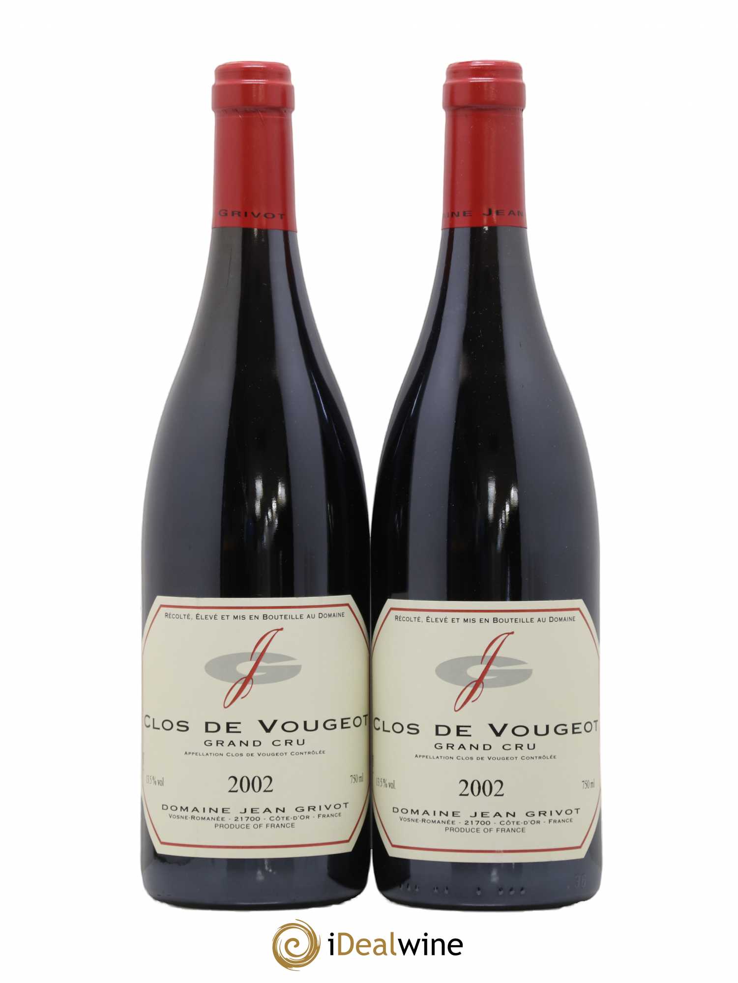 Clos de Vougeot Grand Cru Jean Grivot 2002 - Lot de 2 bouteilles - 0