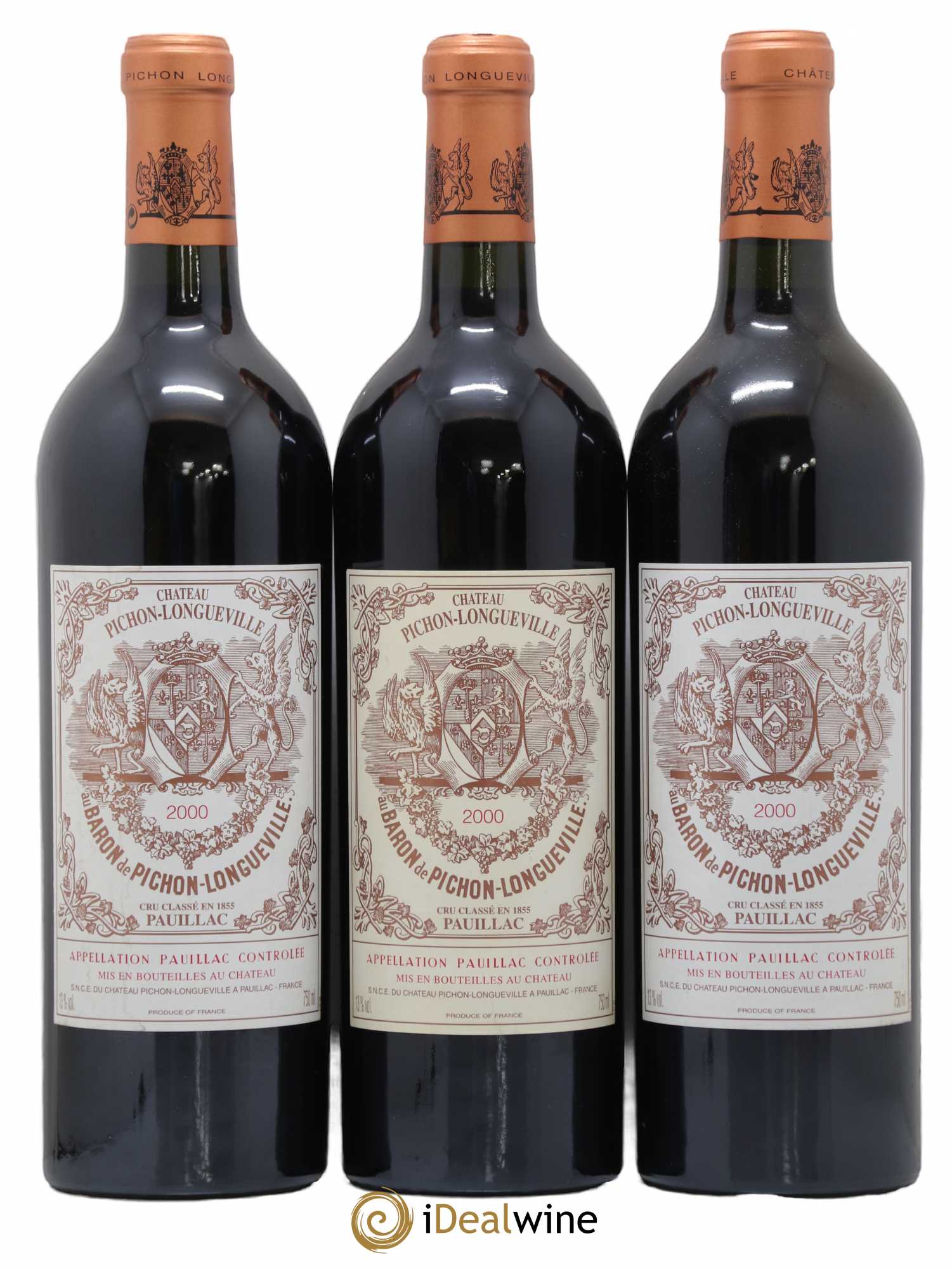Pichon Longueville Baron 2ème Grand Cru Classé 2000 - Lot de 3 bouteilles - 0