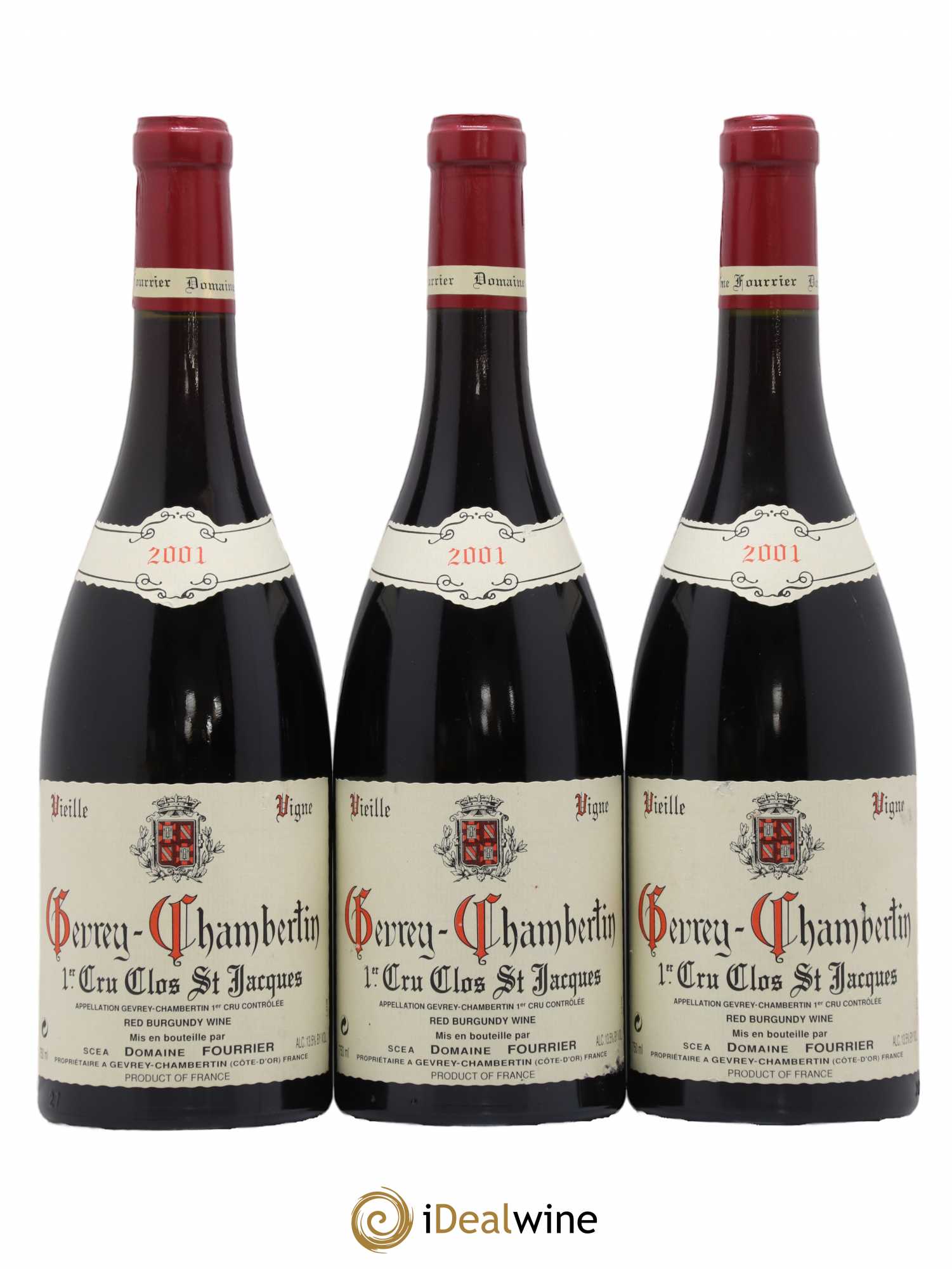 Gevrey-Chambertin 1er Cru Clos Saint-Jacques Vieille Vigne Fourrier (Domaine) 2001 - Lot de 3 bouteilles - 0